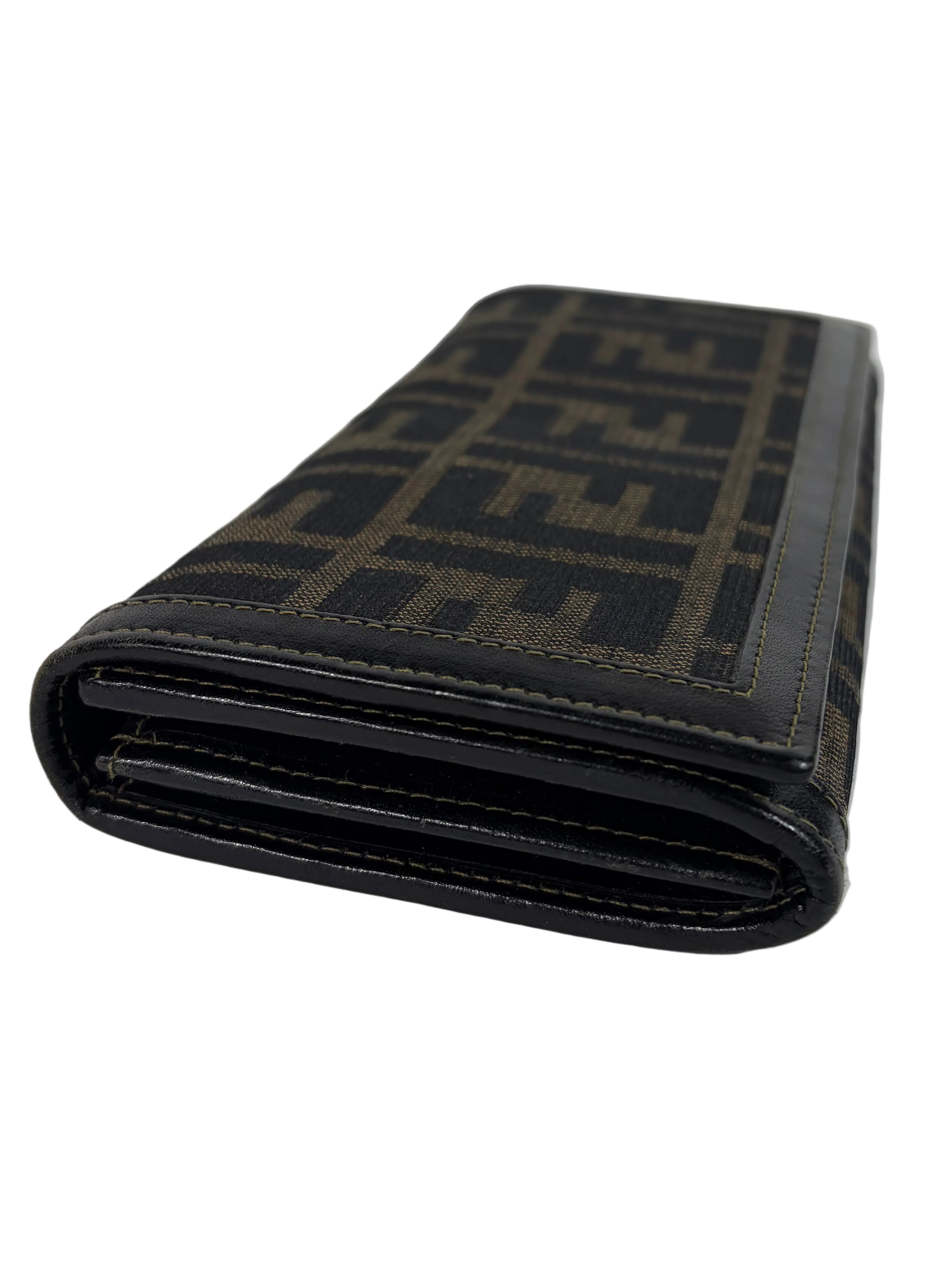 Fendi Zucca Canvas Shoulder Bag and Zucca Long Wallet Set