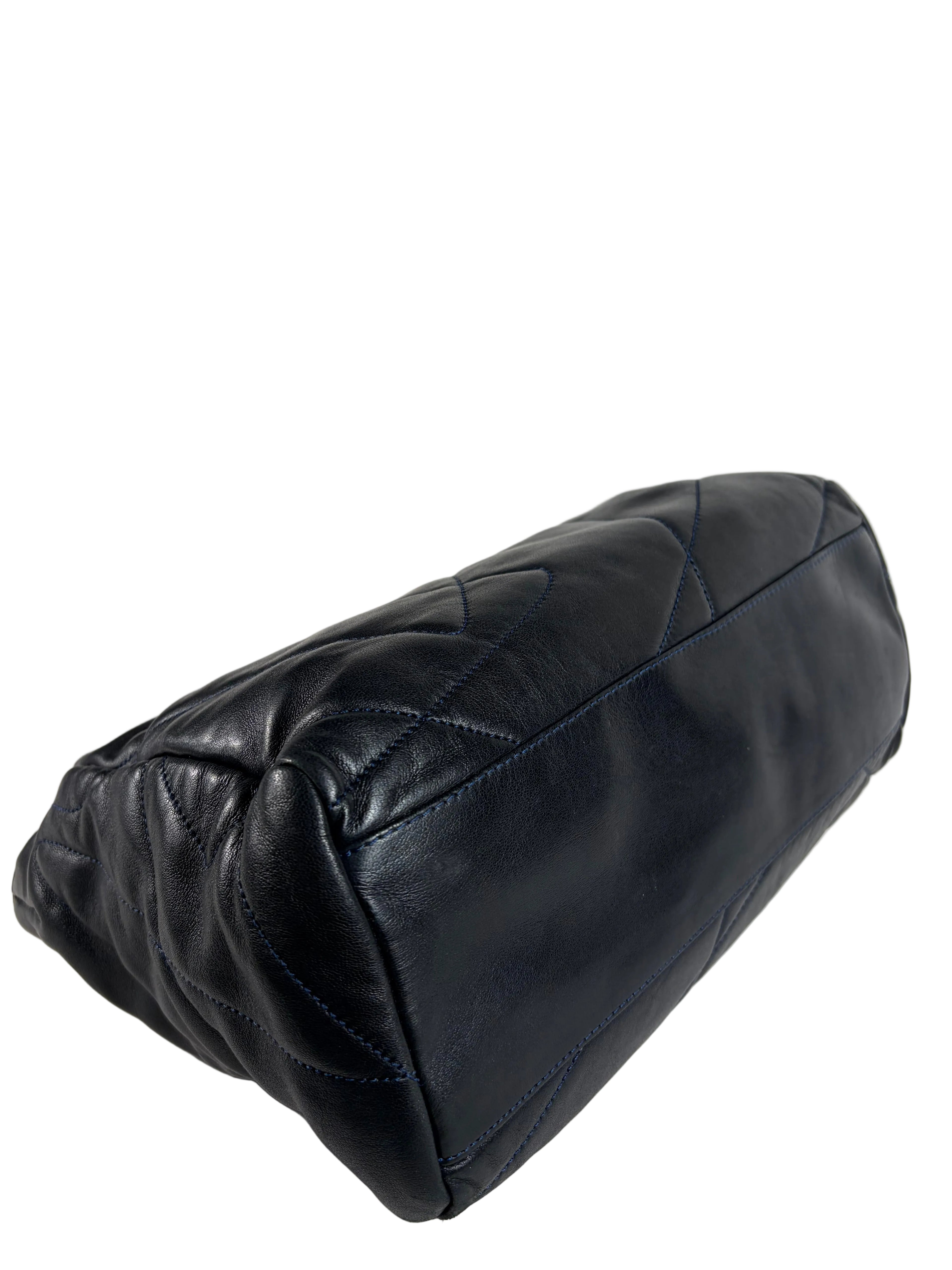 Prada Quilted Nappa Leather Gold Metal Handle Tote Bag