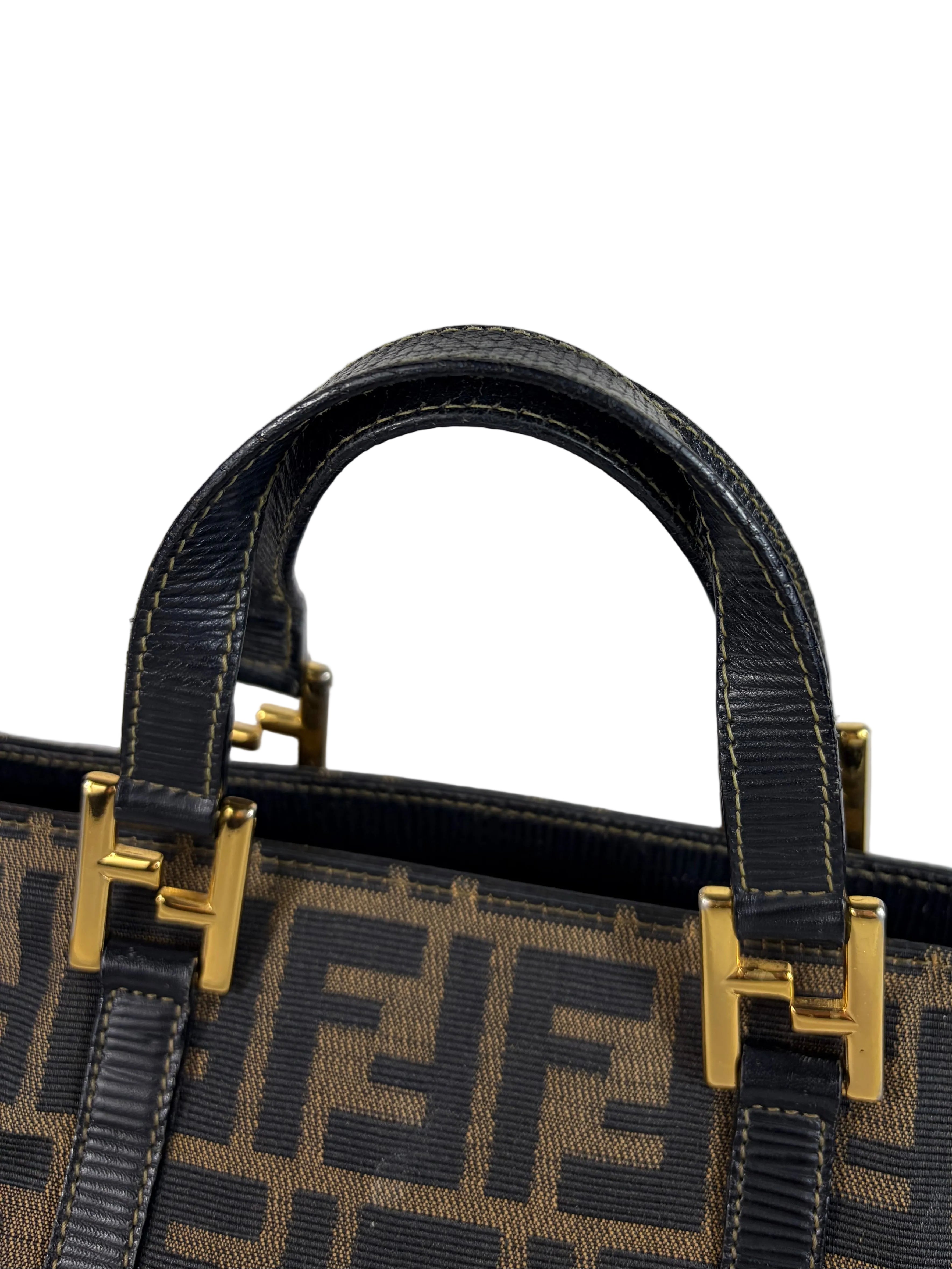 Fendi Zucca Canvas Shoulder Bag and Zucca Long Wallet Set