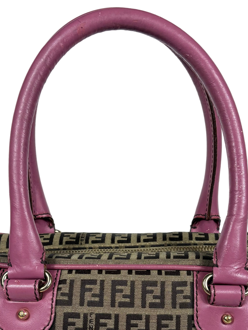 Fendi Monogram Zucchino Bauletto Handbag