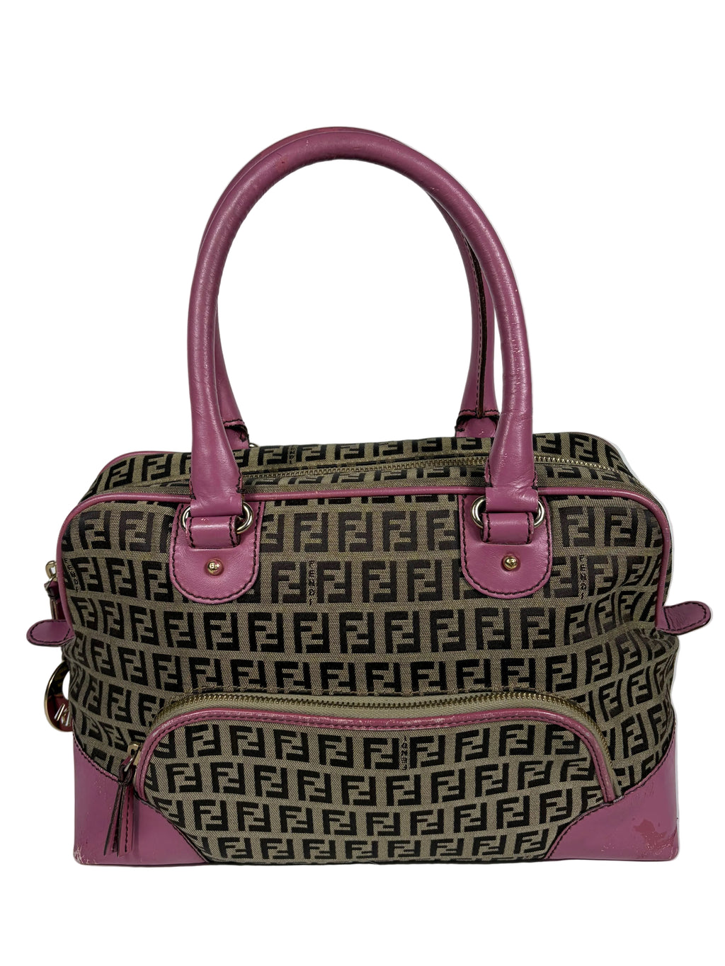 Fendi Monogram Zucchino Bauletto Handbag