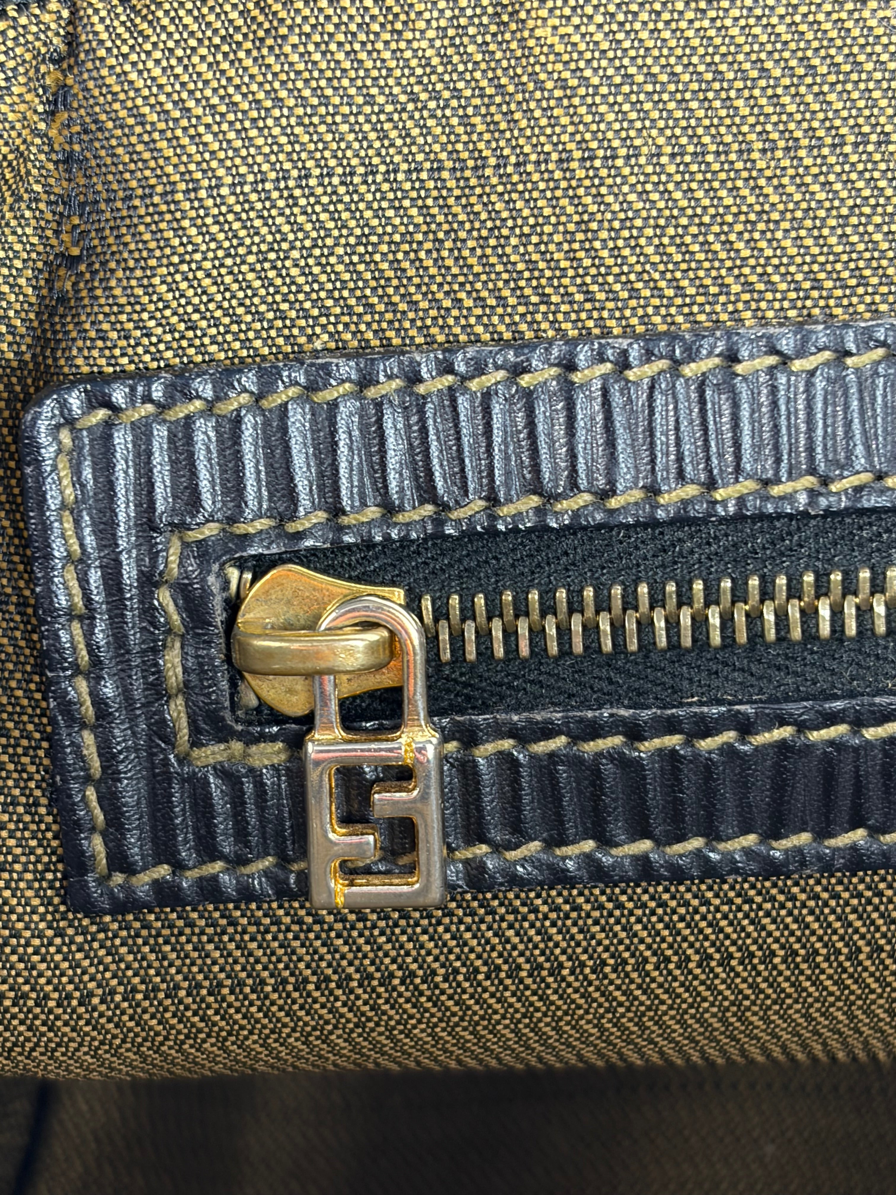 Fendi Zucca Canvas Shoulder Bag and Zucca Long Wallet Set