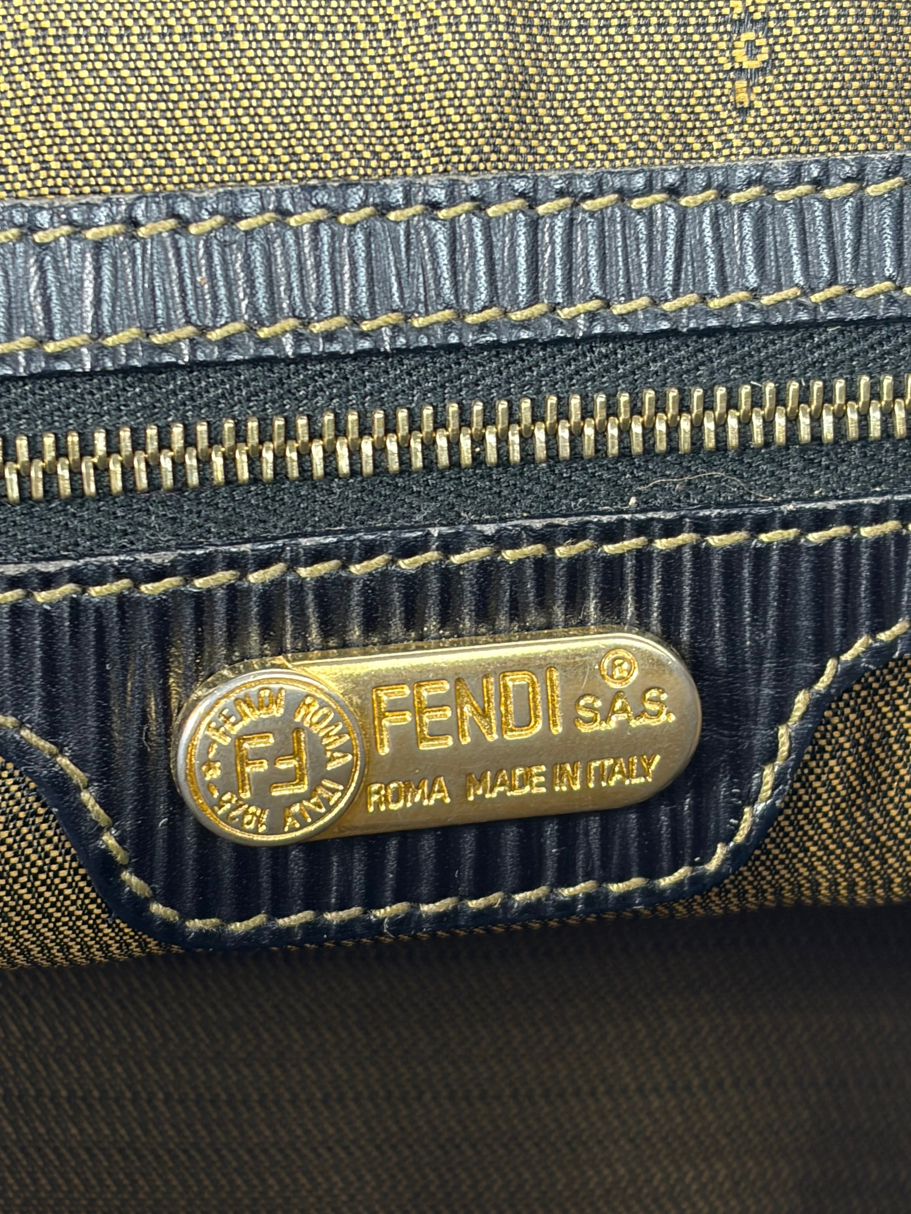 Fendi Zucca Canvas Shoulder Bag and Zucca Long Wallet Set