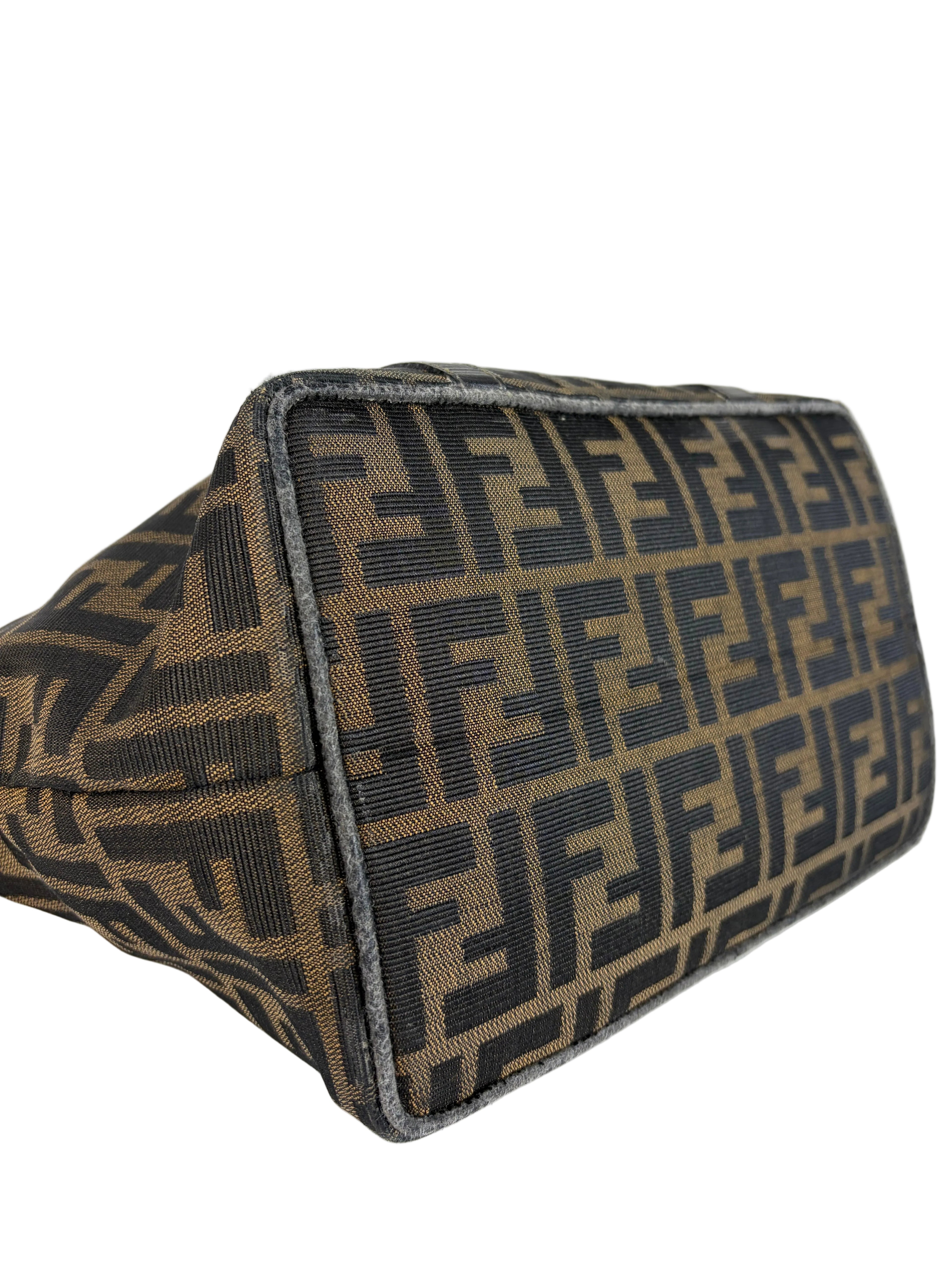 Fendi Zucca Canvas Shoulder Bag and Zucca Long Wallet Set