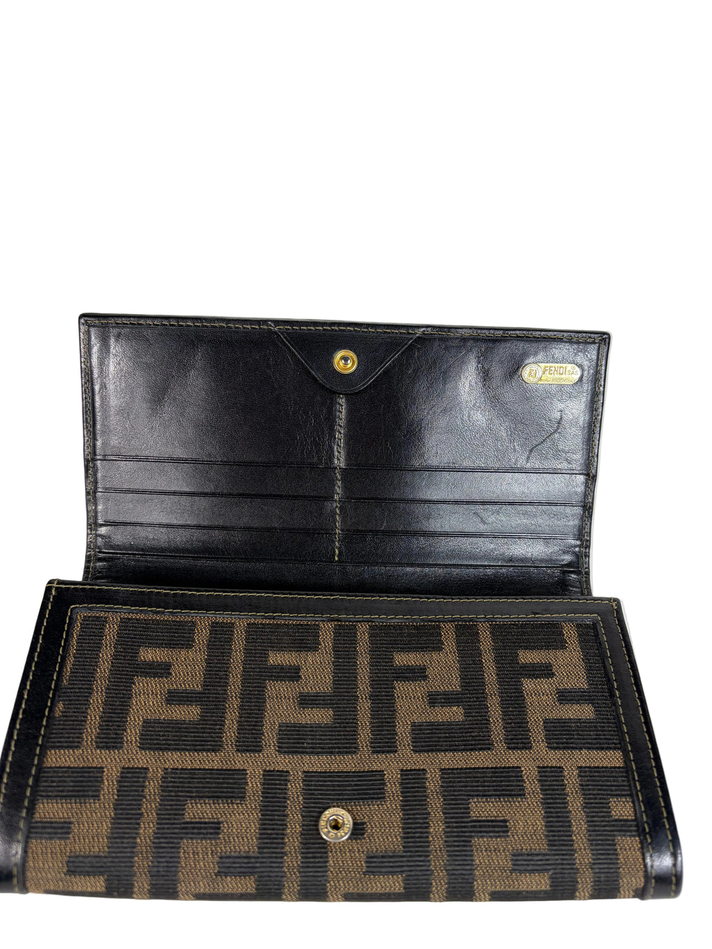 Fendi Zucca Canvas Shoulder Bag and Zucca Long Wallet Set