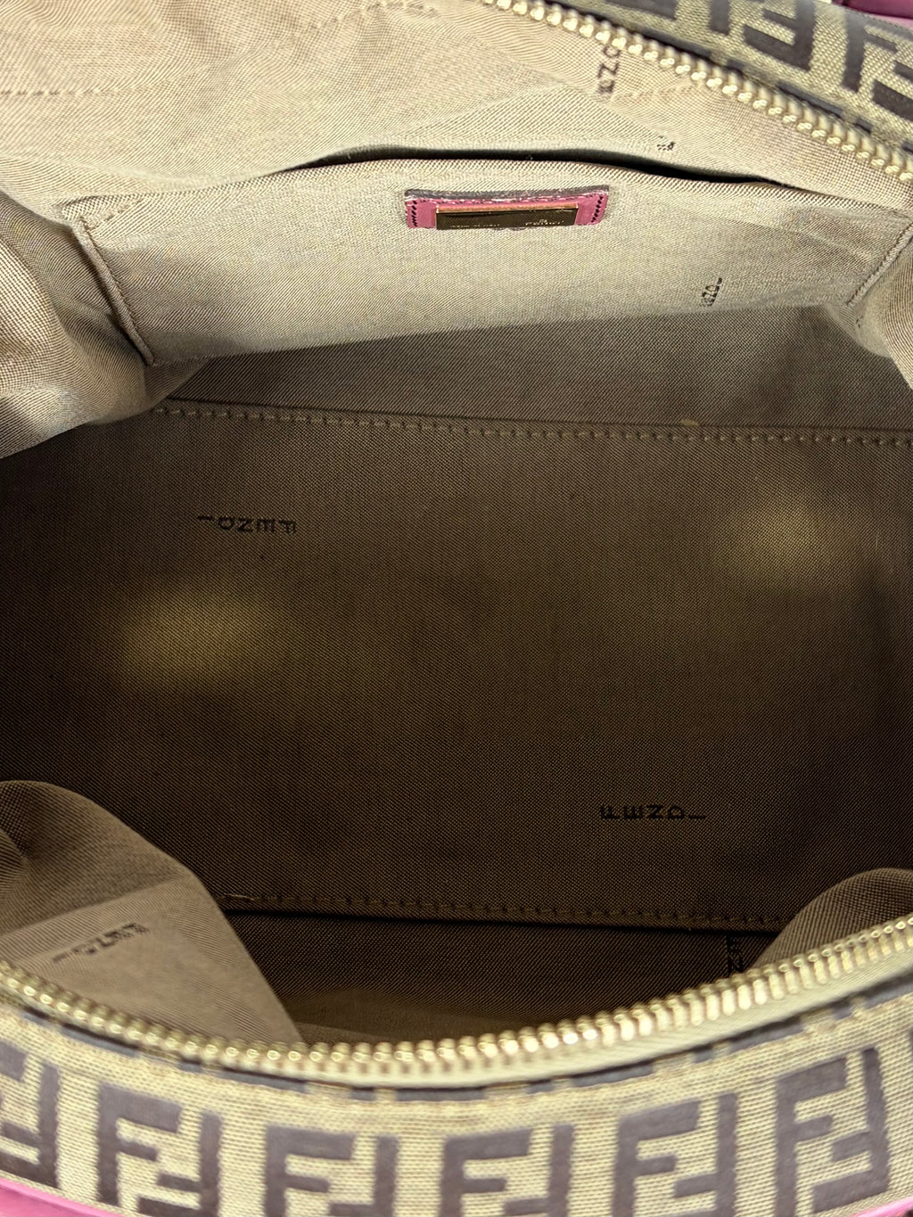Fendi Monogram Zucchino Bauletto Handbag