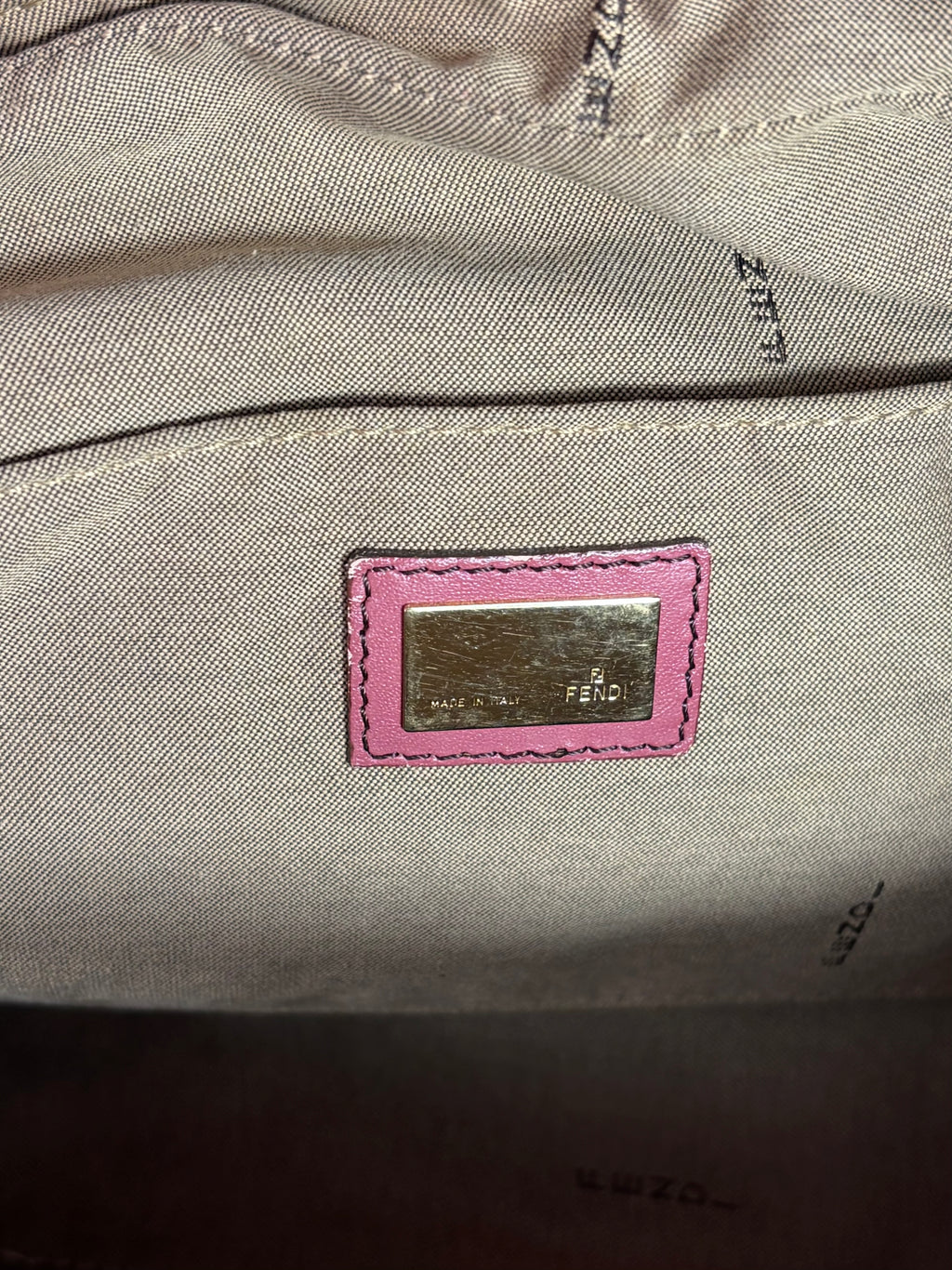 Fendi Monogram Zucchino Bauletto Handbag