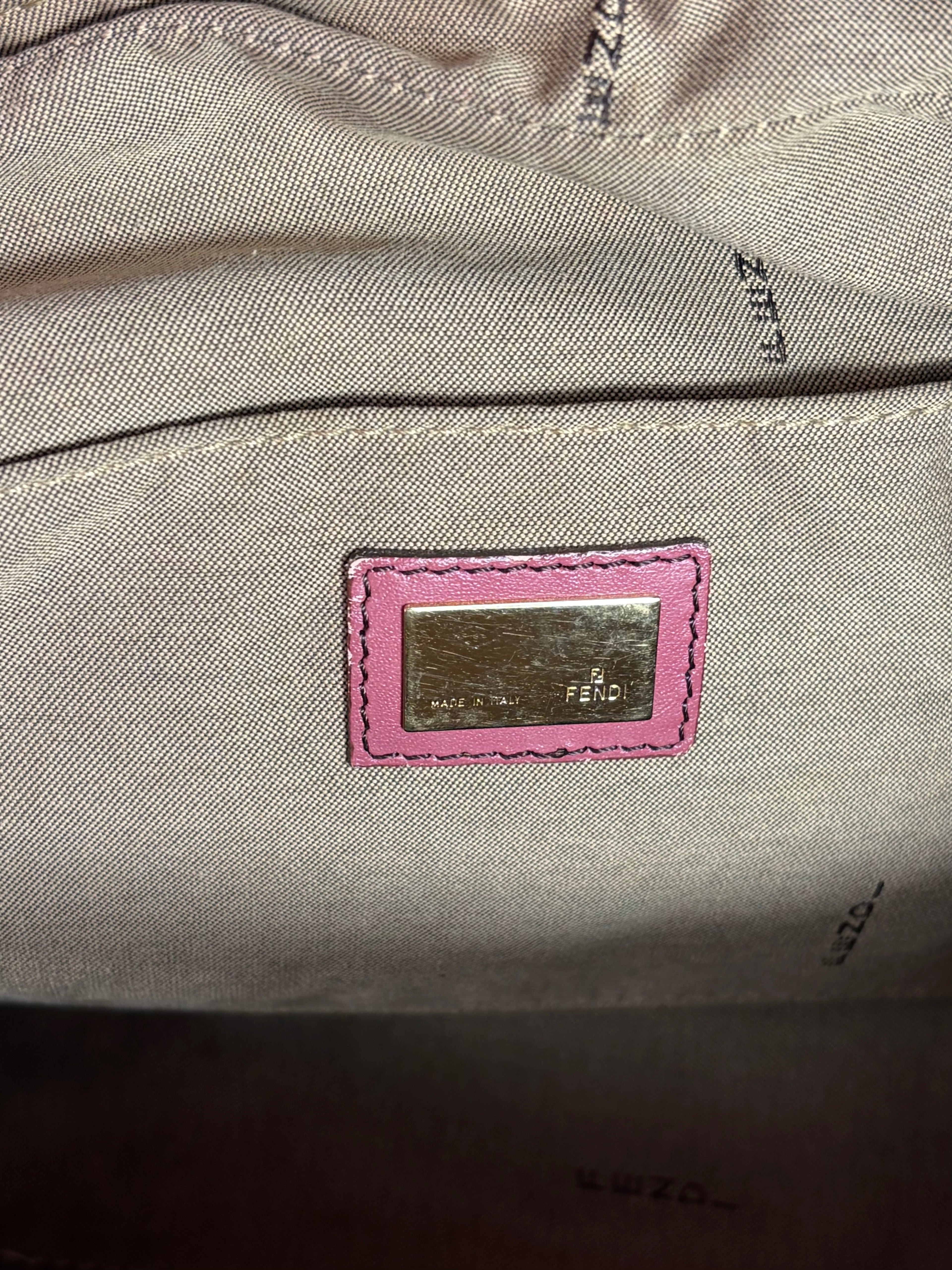 Fendi Monogram Zucchino Bauletto Handbag
