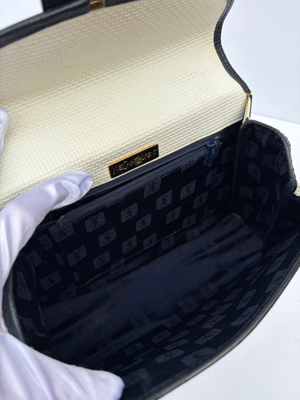 Yves Saint Laurent Triangle Logo Flap Handbag