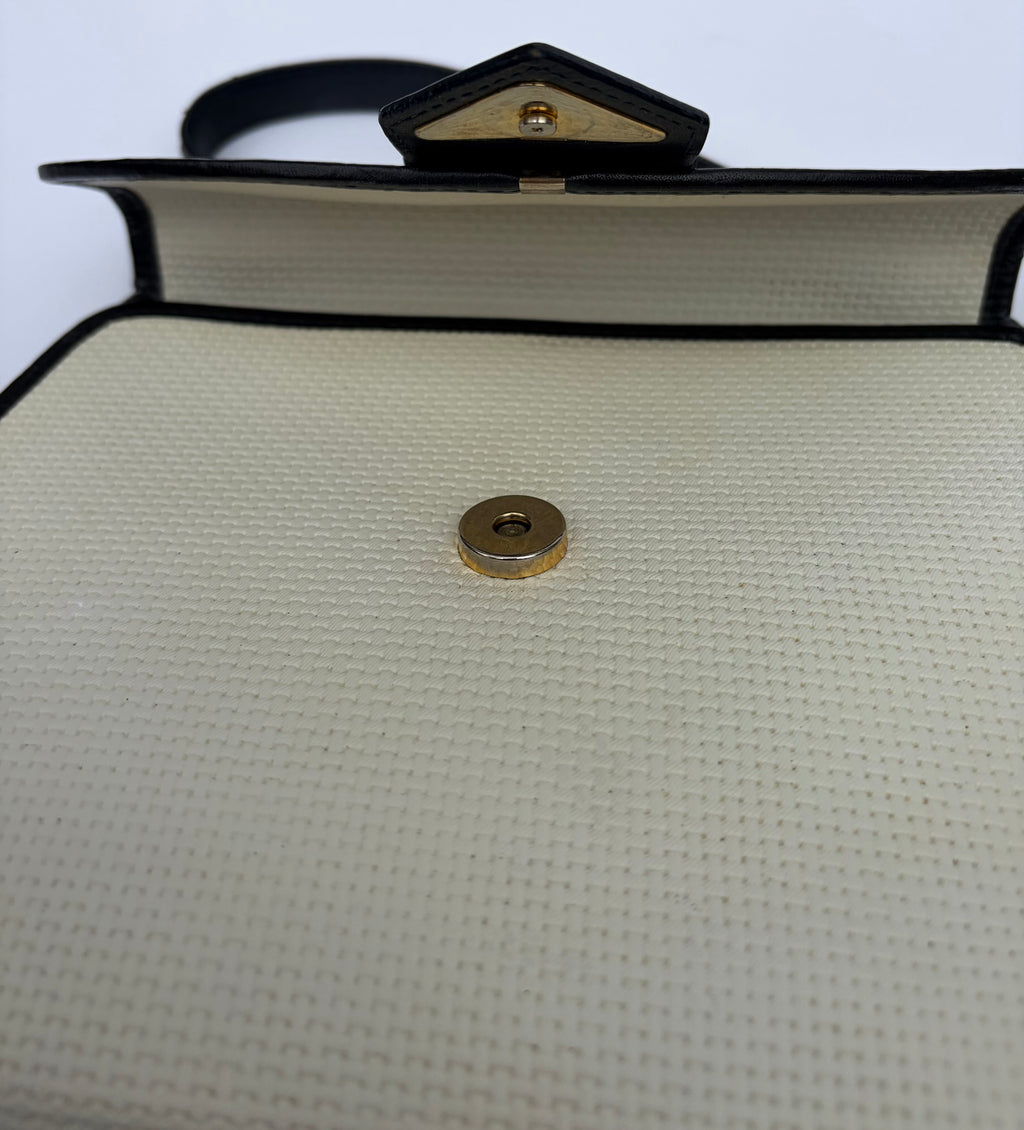 Yves Saint Laurent Triangle Logo Flap Handbag