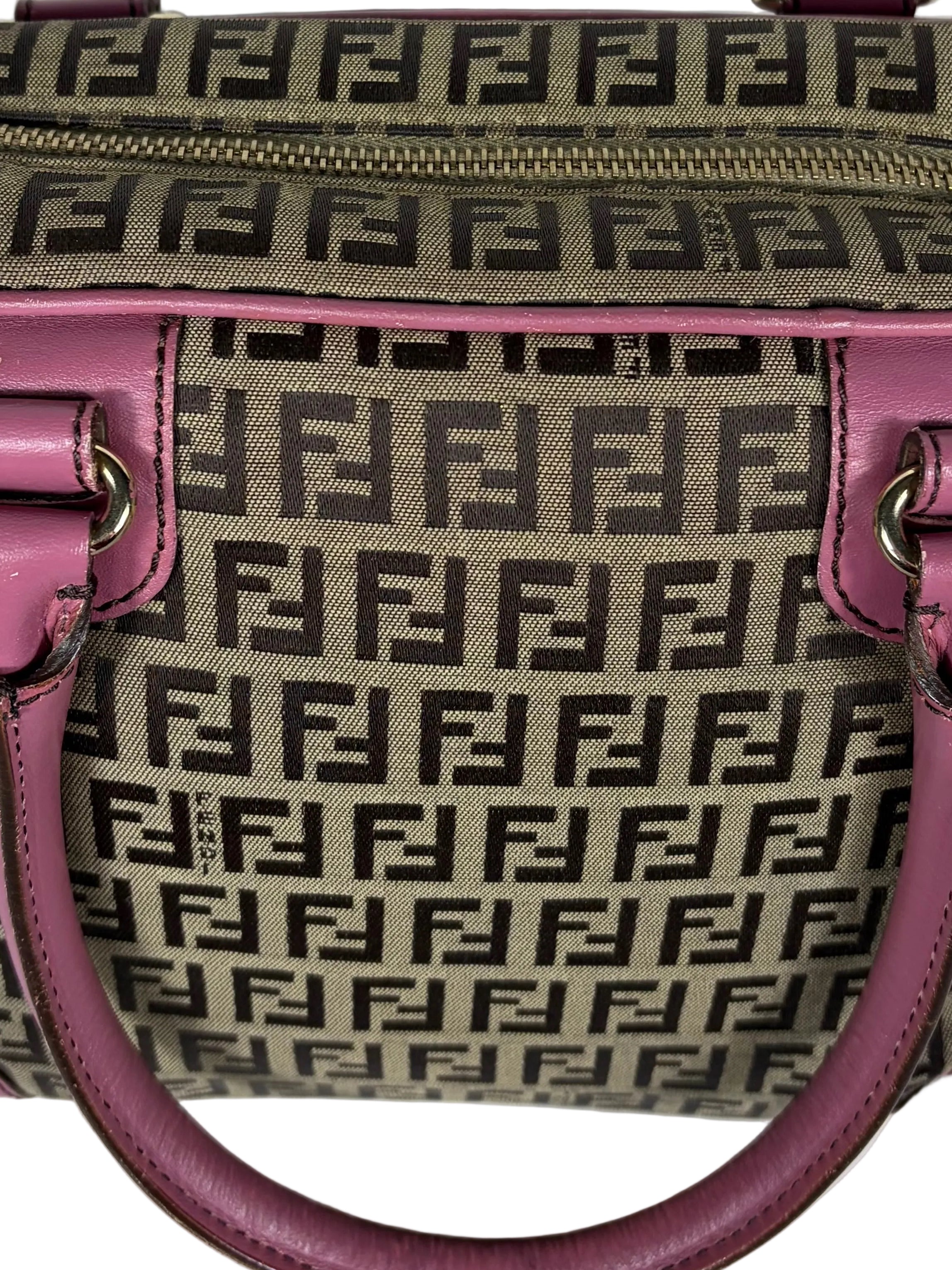 Fendi Monogram Zucchino Bauletto Handbag