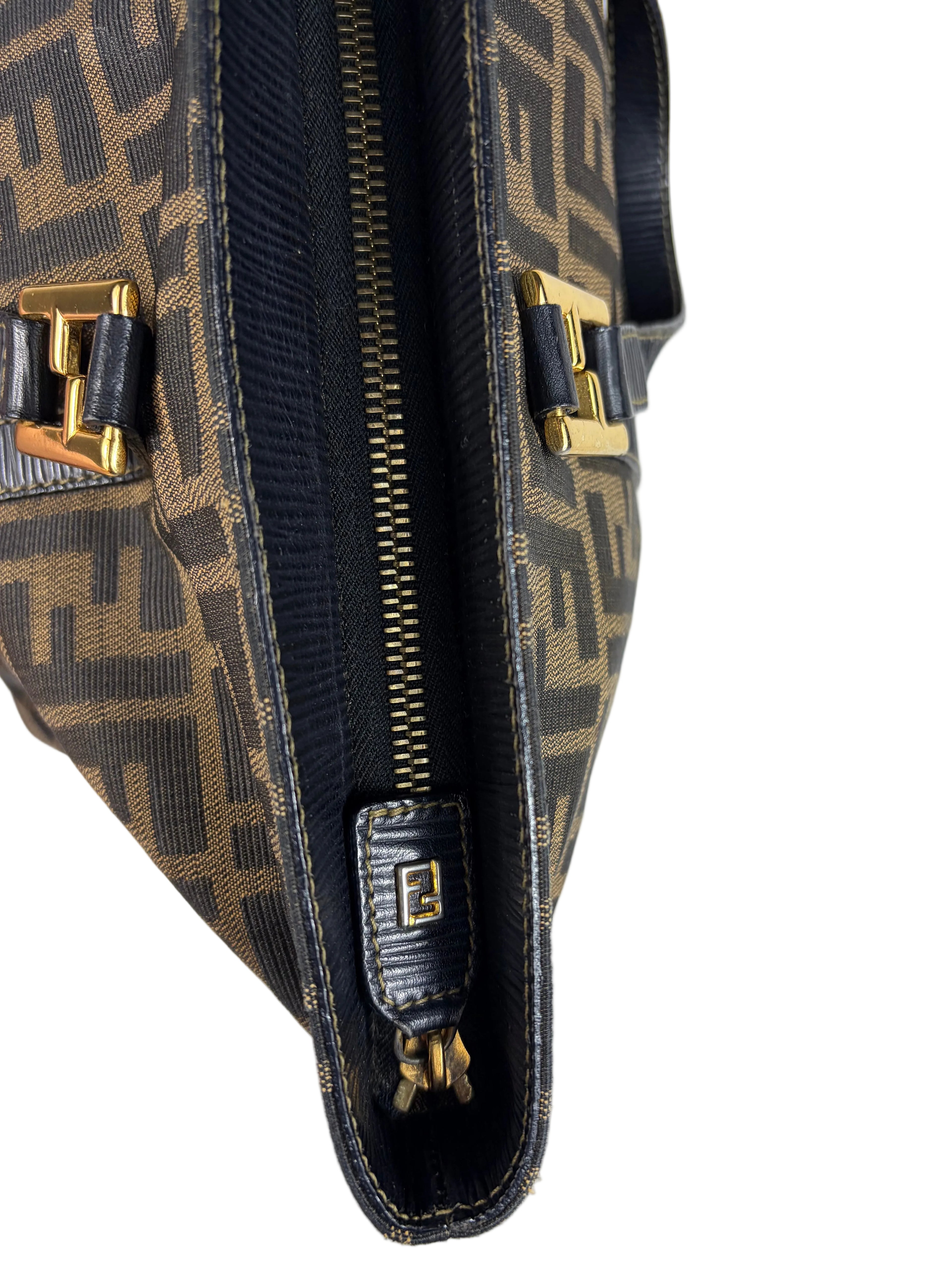 Fendi Zucca Canvas Shoulder Bag and Zucca Long Wallet Set
