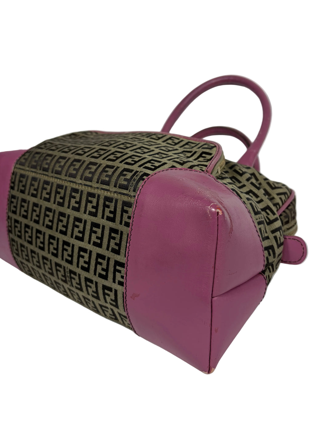 Fendi Monogram Zucchino Bauletto Handbag