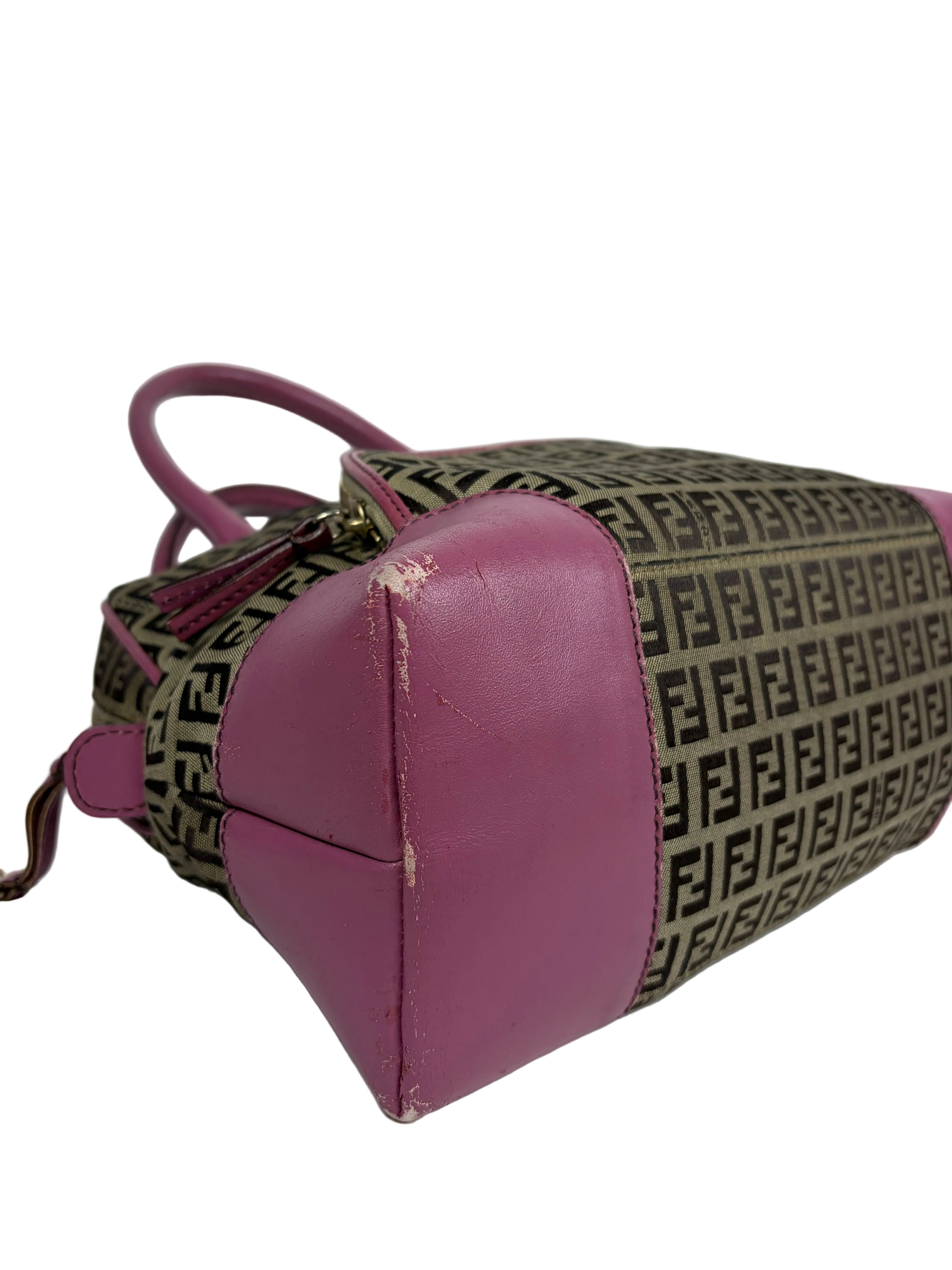Fendi Monogram Zucchino Bauletto Handbag