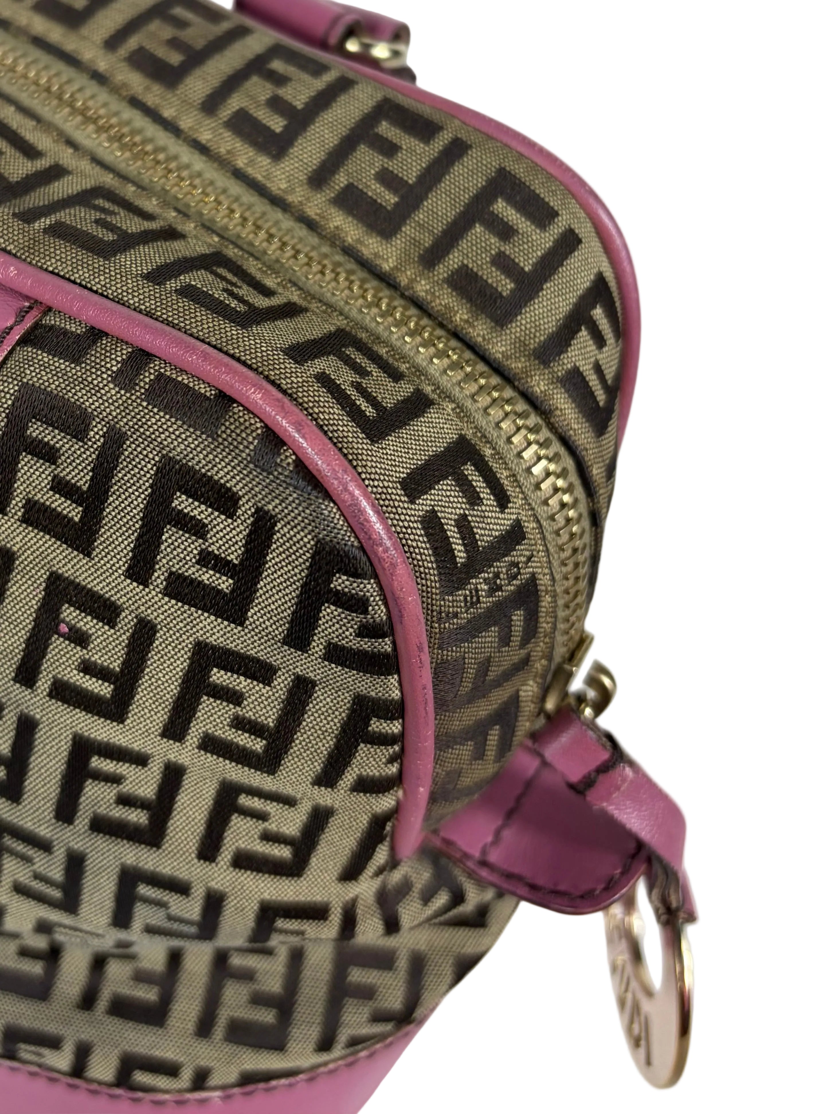 Fendi Monogram Zucchino Bauletto Handbag