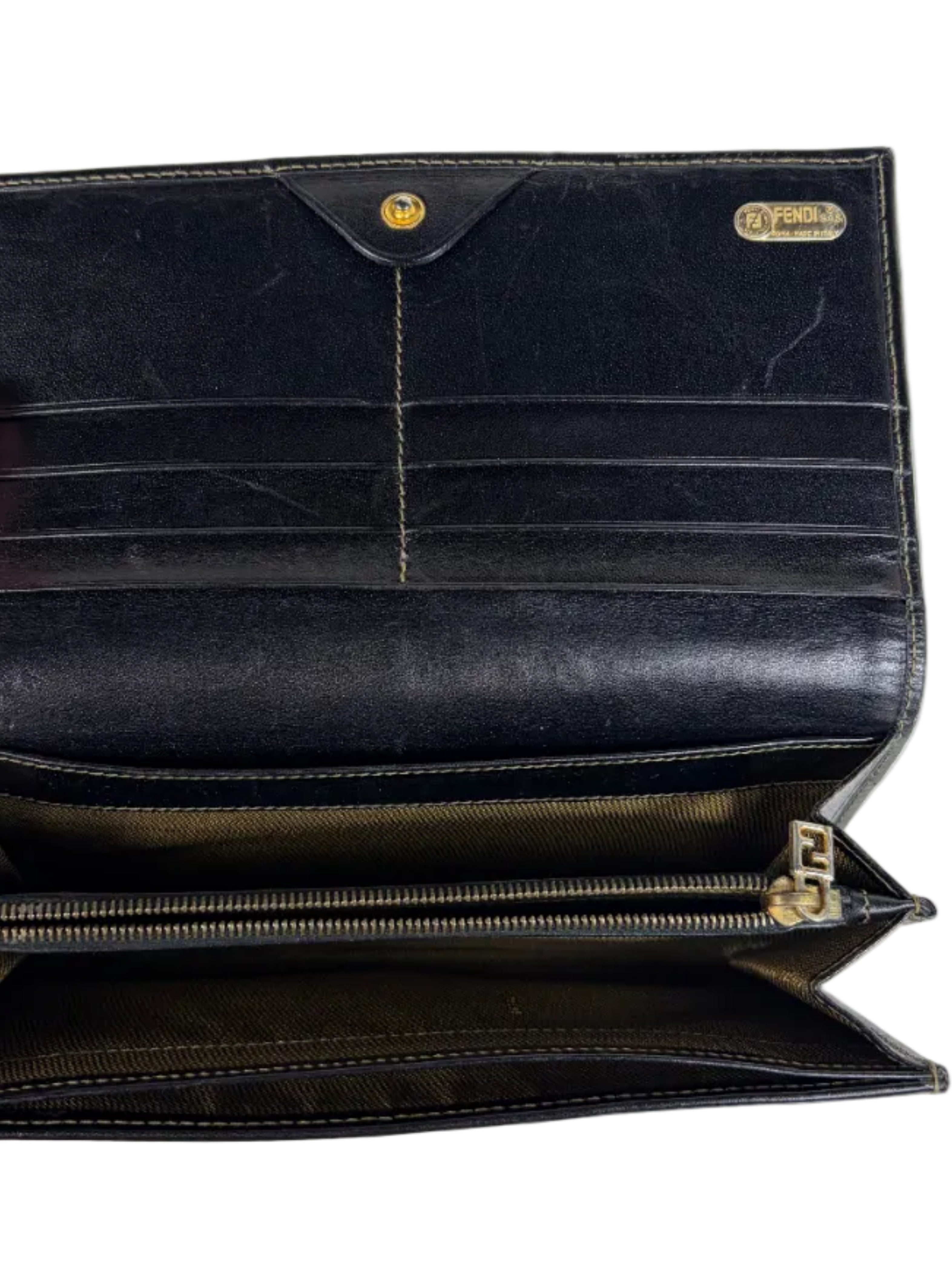 Fendi Zucca Canvas Shoulder Bag and Zucca Long Wallet Set