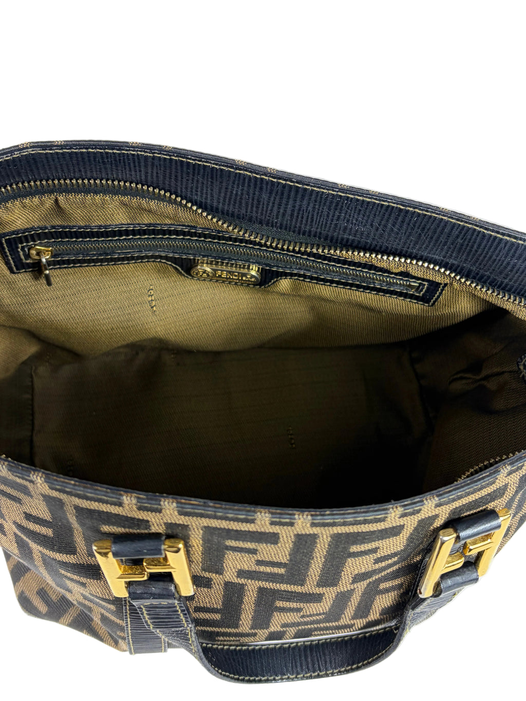 Fendi Zucca Canvas Shoulder Bag and Zucca Long Wallet Set