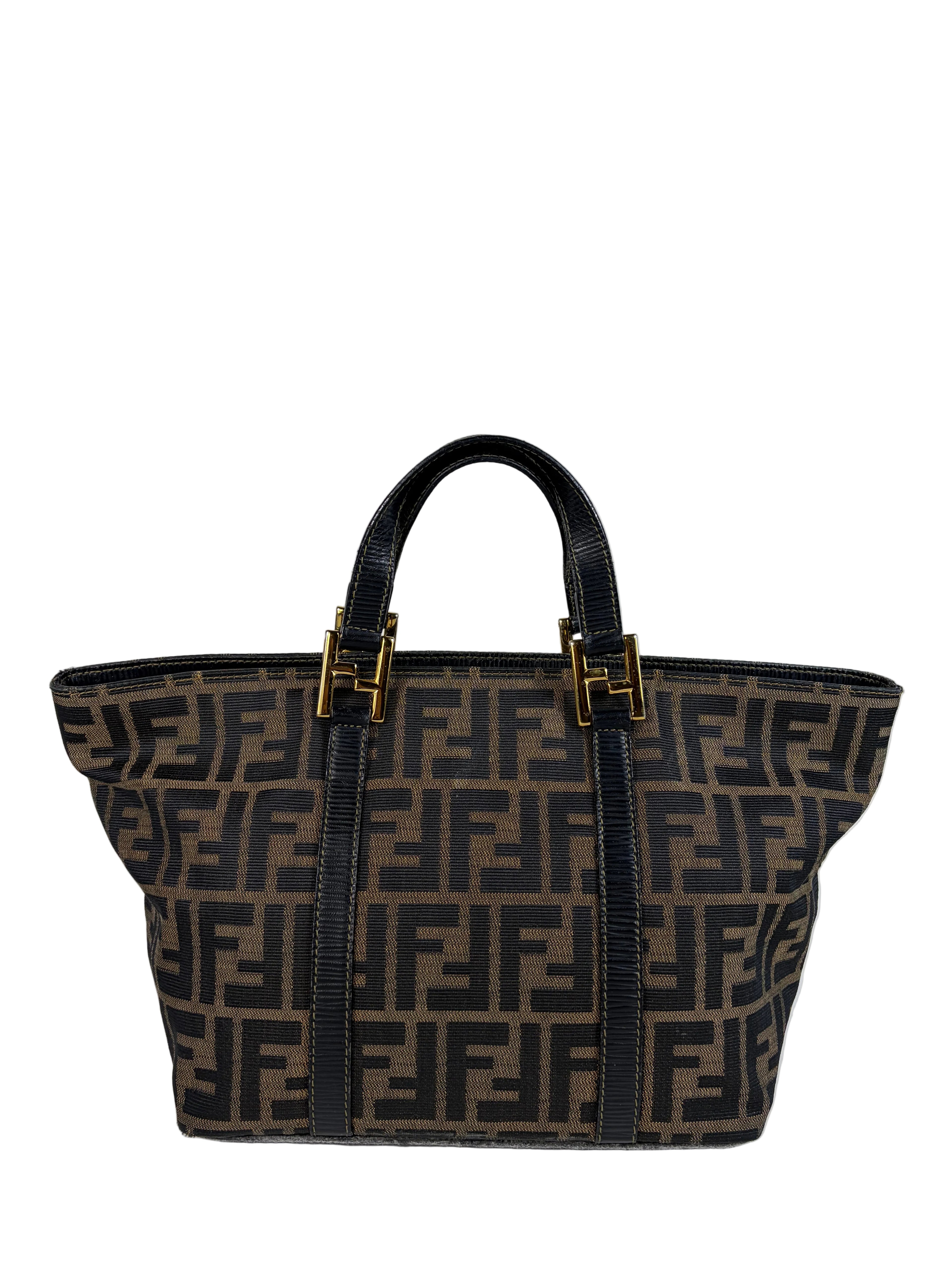 Fendi Zucca Canvas Shoulder Bag and Zucca Long Wallet Set
