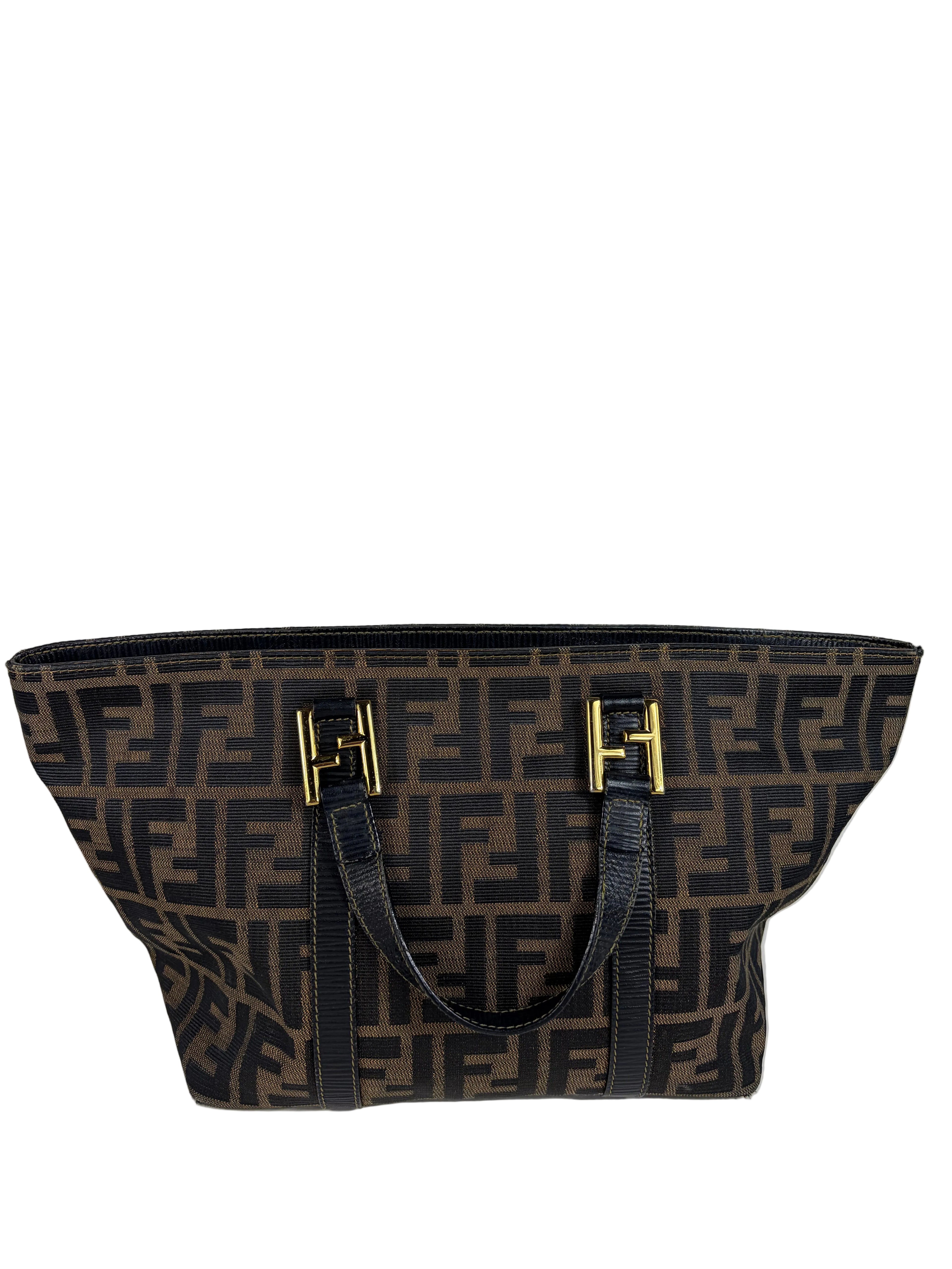 Fendi Zucca Canvas Shoulder Bag and Zucca Long Wallet Set