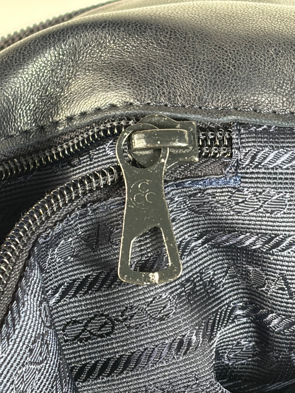 Prada Quilted Nappa Leather Gold Metal Handle Tote Bag