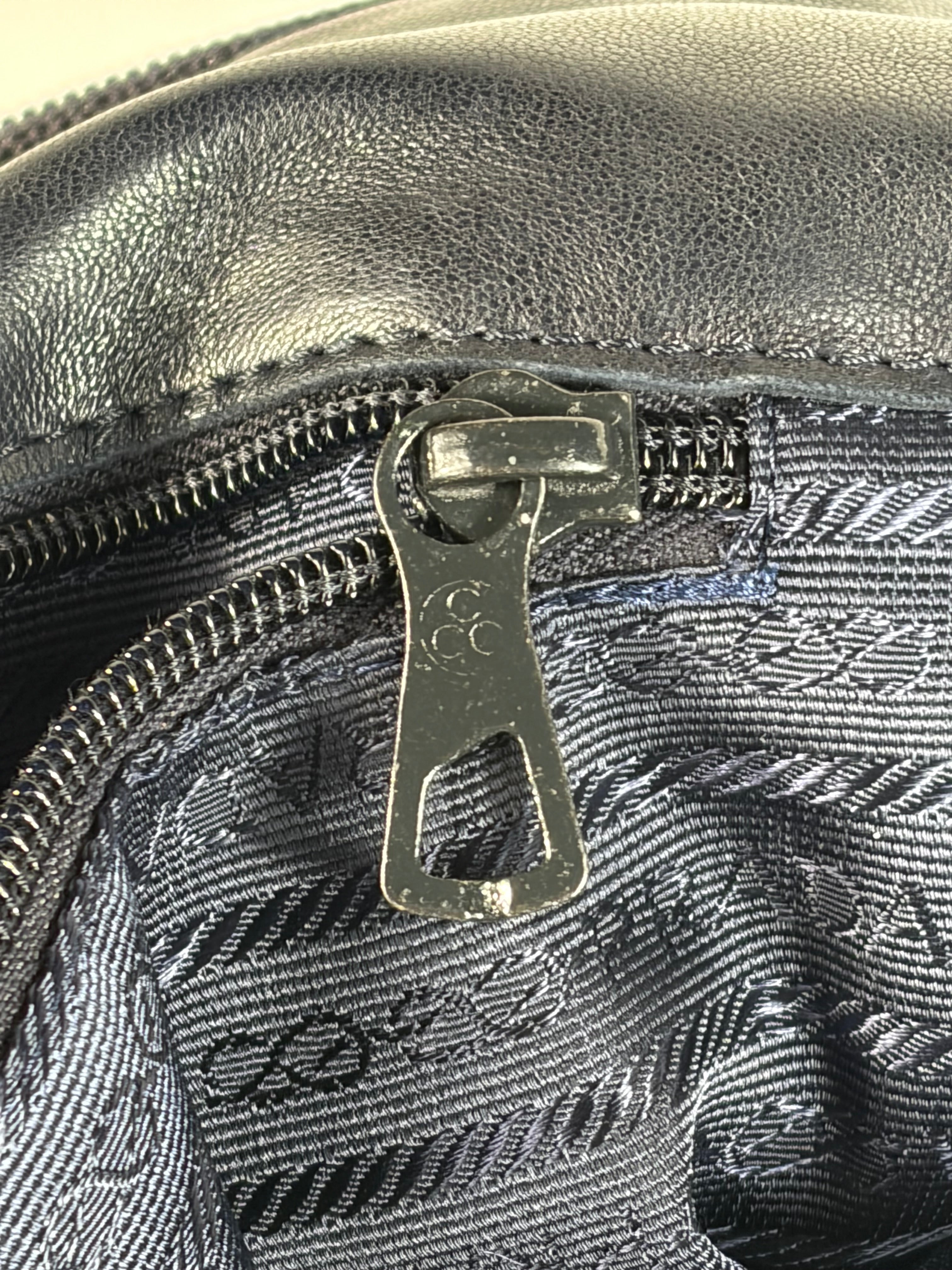 Prada Quilted Nappa Leather Gold Metal Handle Tote Bag