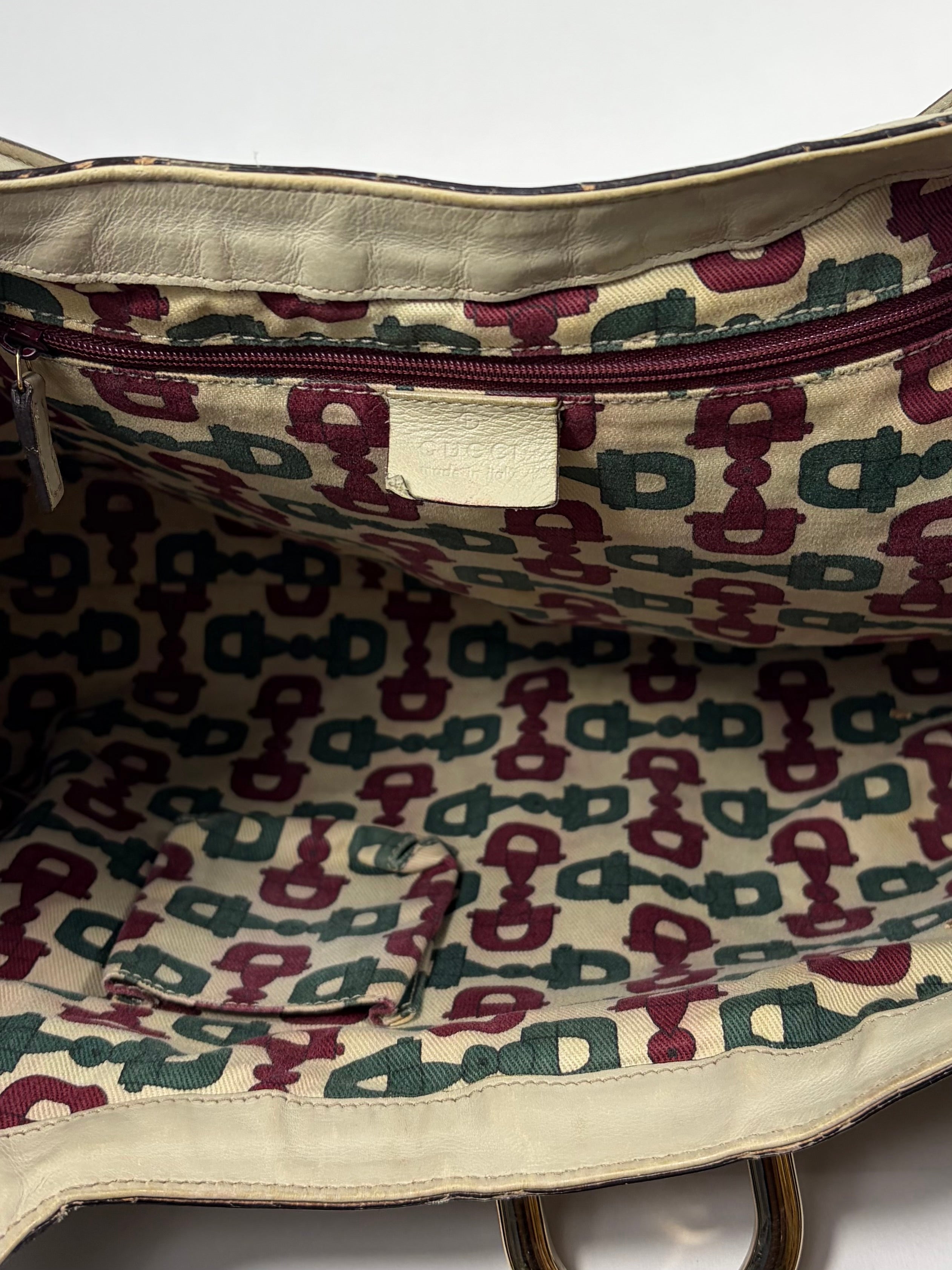 Gucci Beige D-Ring Large Hobo Tote Bag