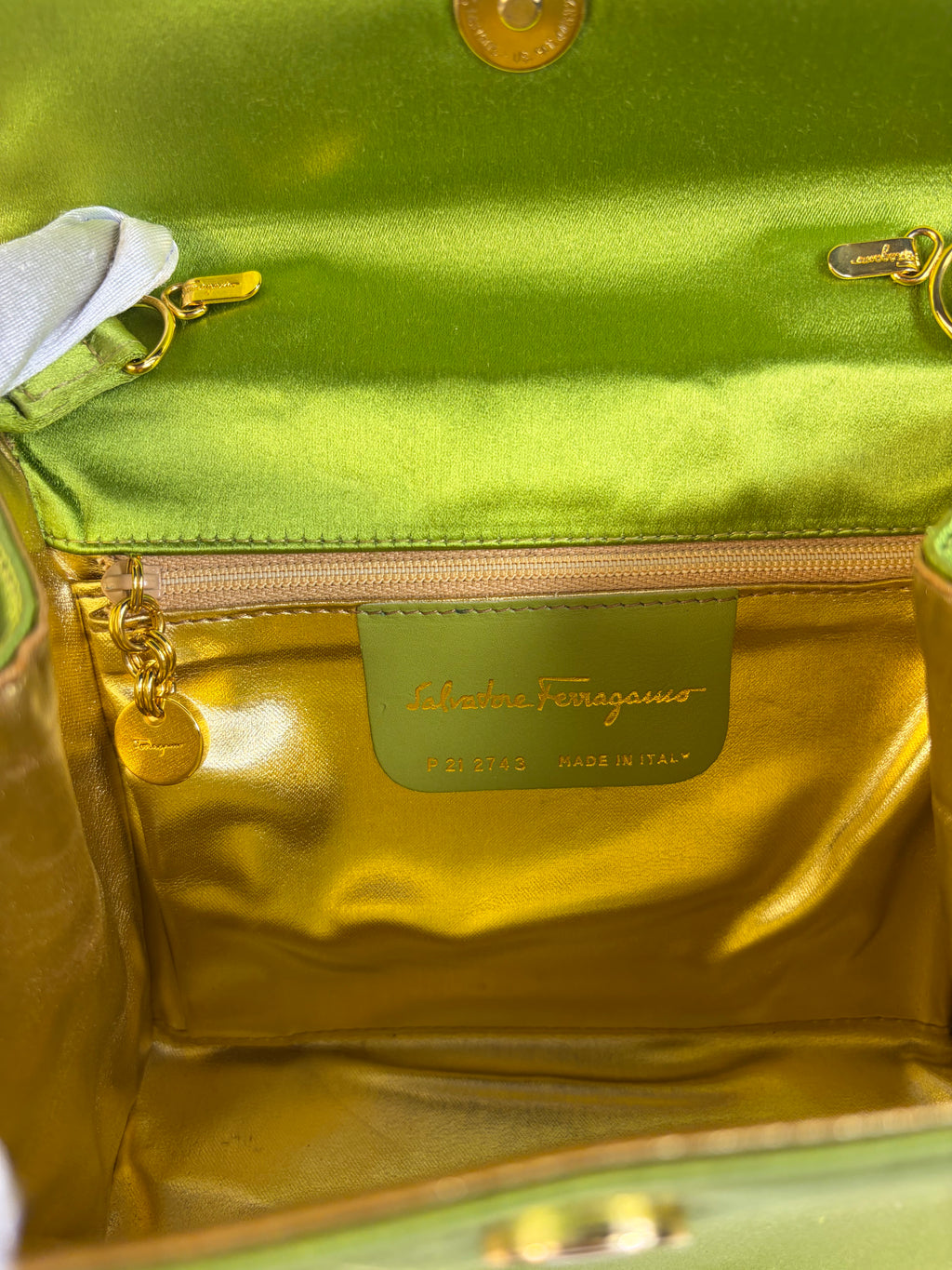 Salvatore Ferragamo Satin Evening Shoulder Bag