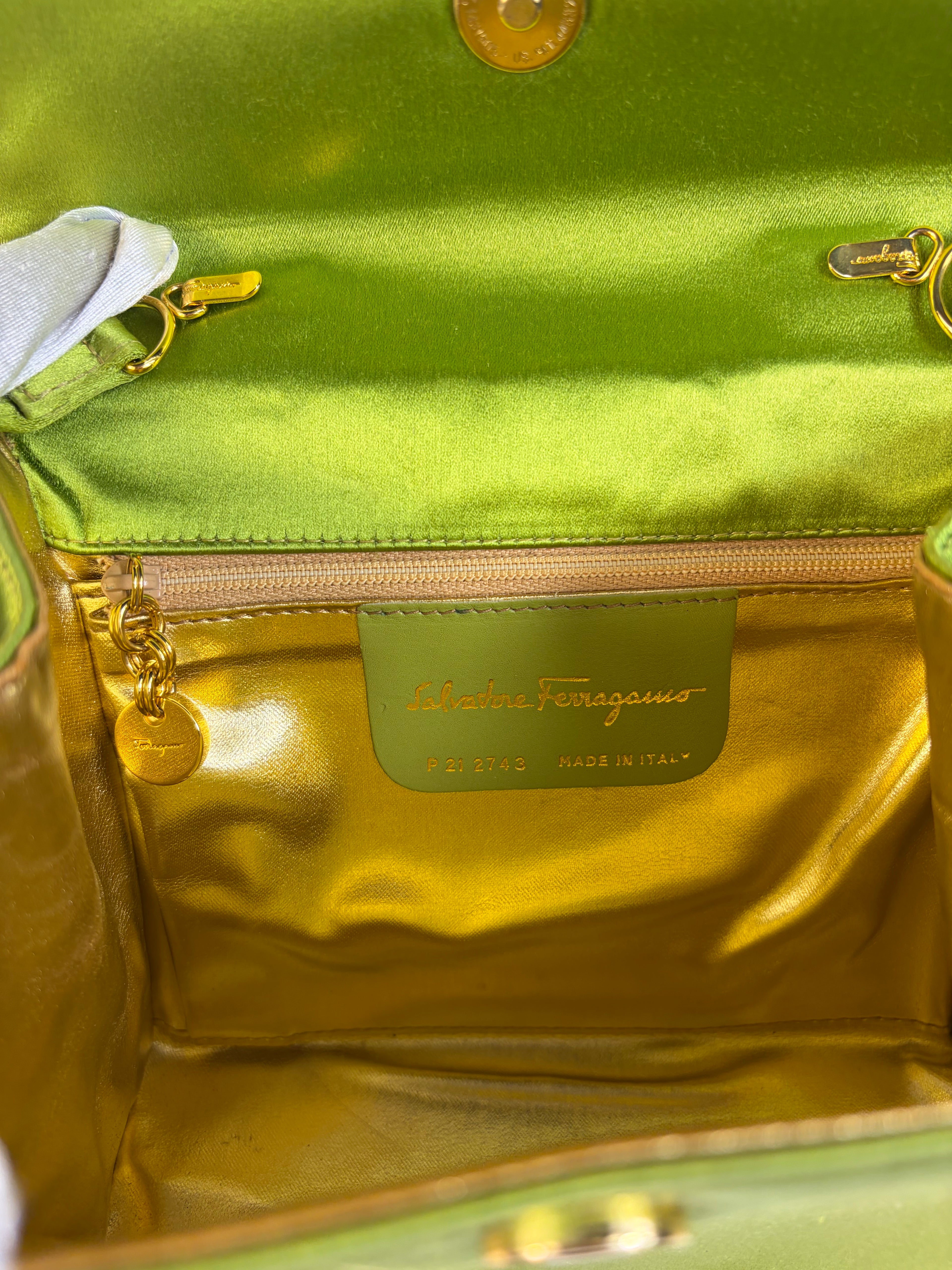 Salvatore Ferragamo Satin Evening Shoulder Bag