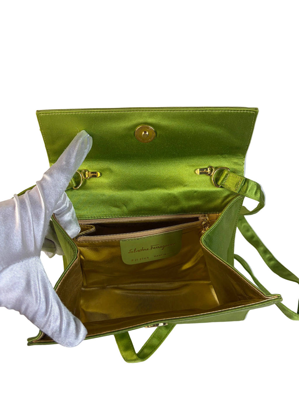 Salvatore Ferragamo Satin Evening Shoulder Bag