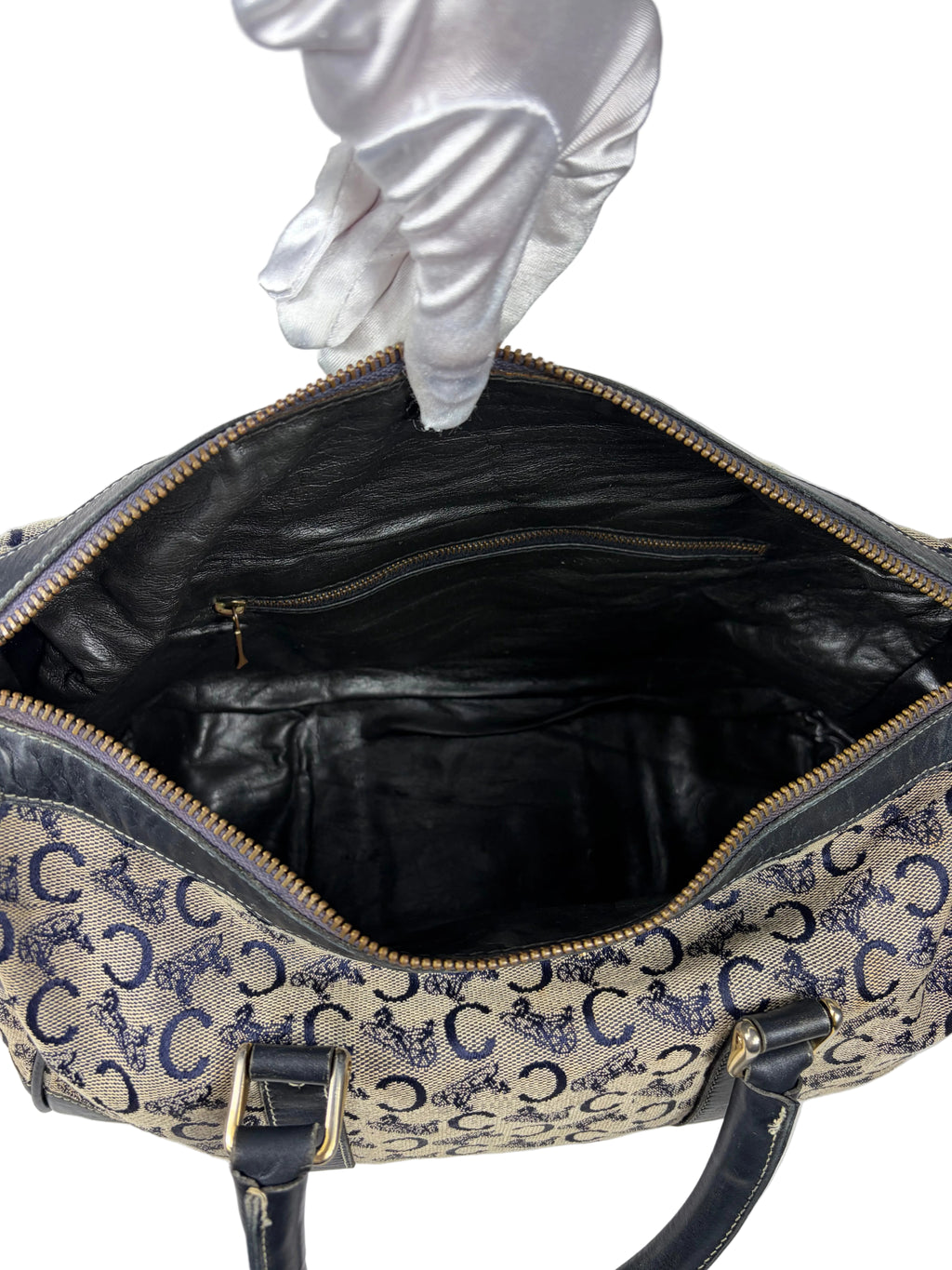 Celine C Sulky Monogram Boston Bag