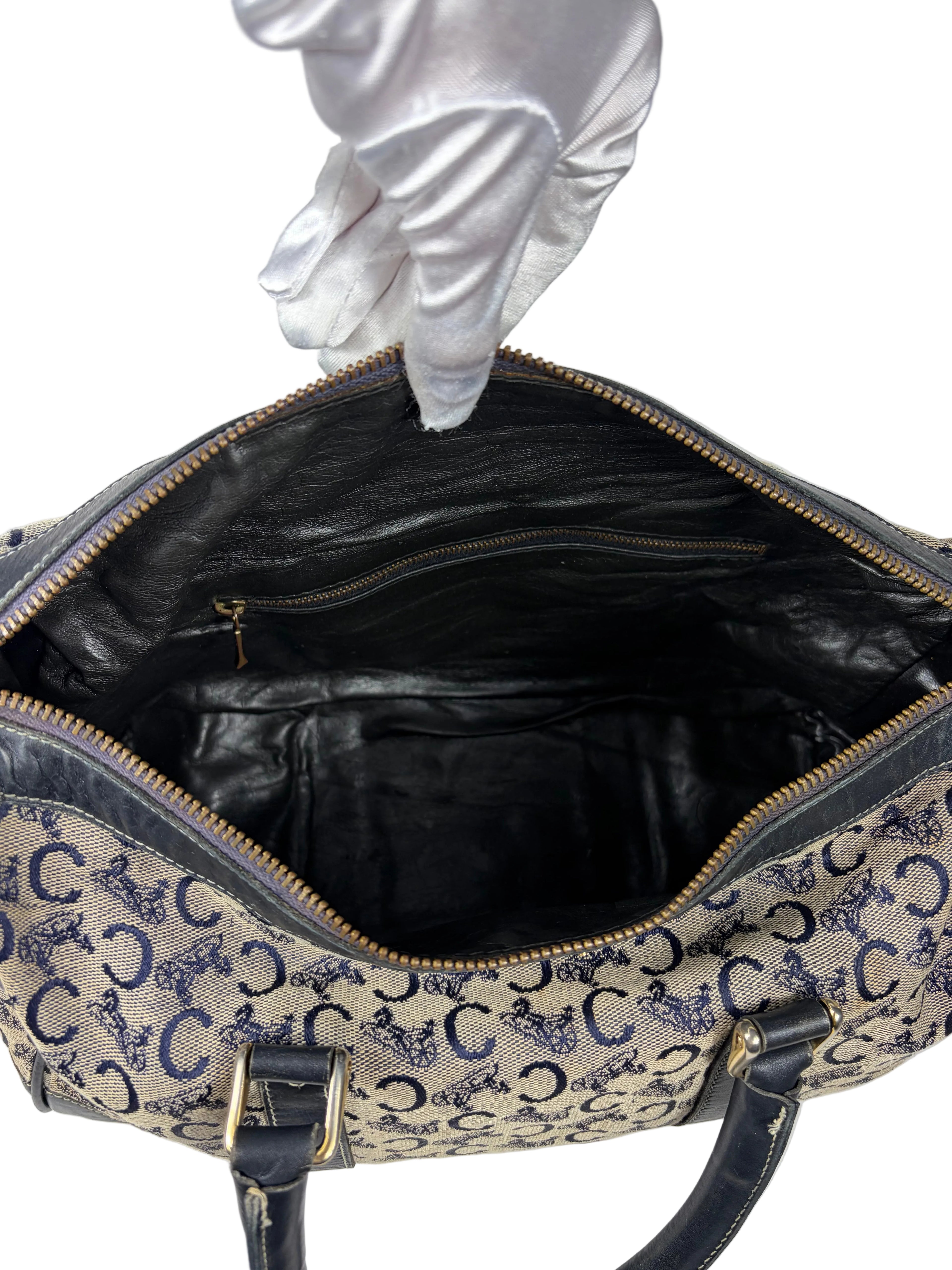 Celine C Sulky Monogram Boston Bag