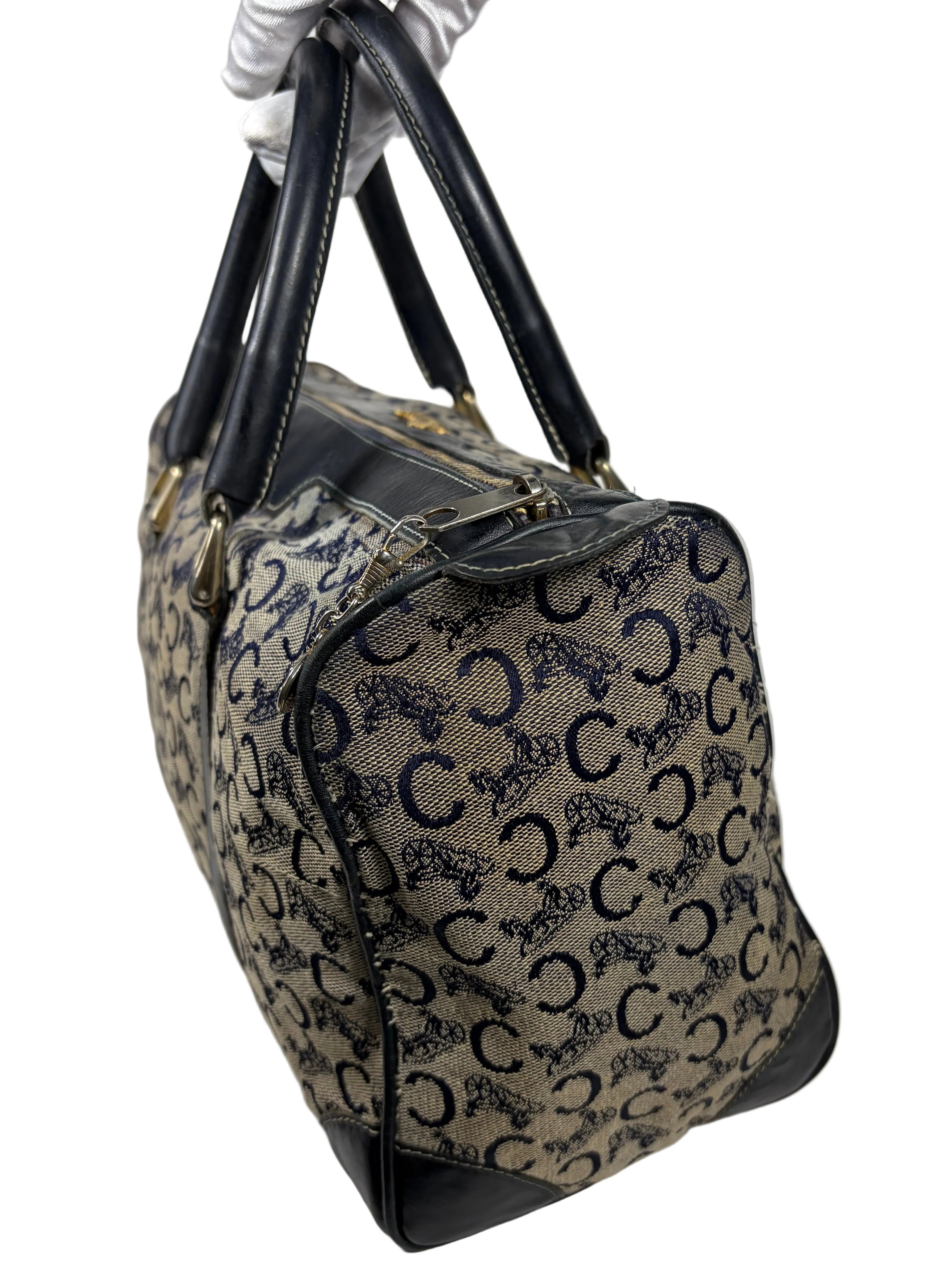 Celine C Sulky Monogram Boston Bag