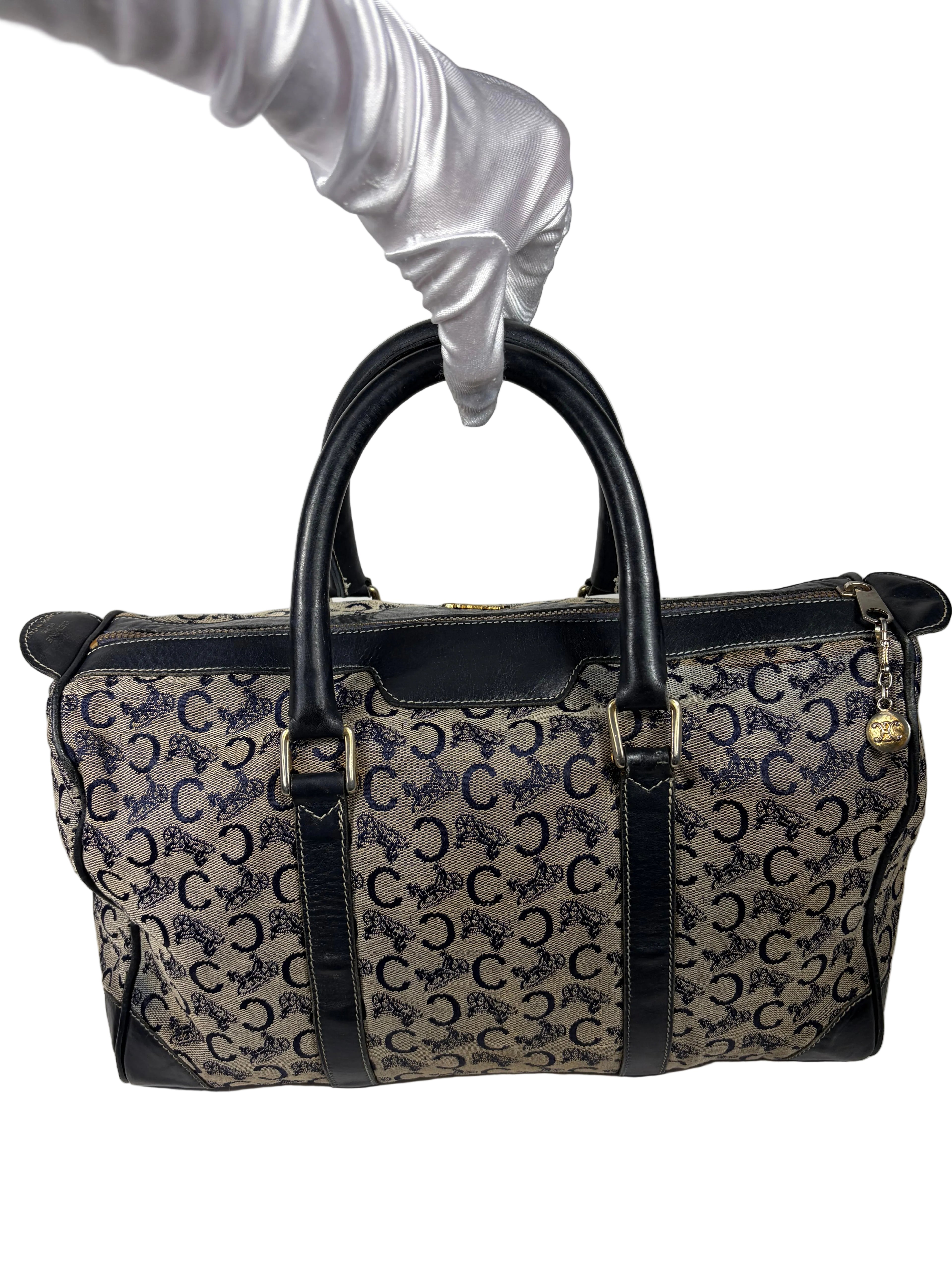 Celine C Sulky Monogram Boston Bag