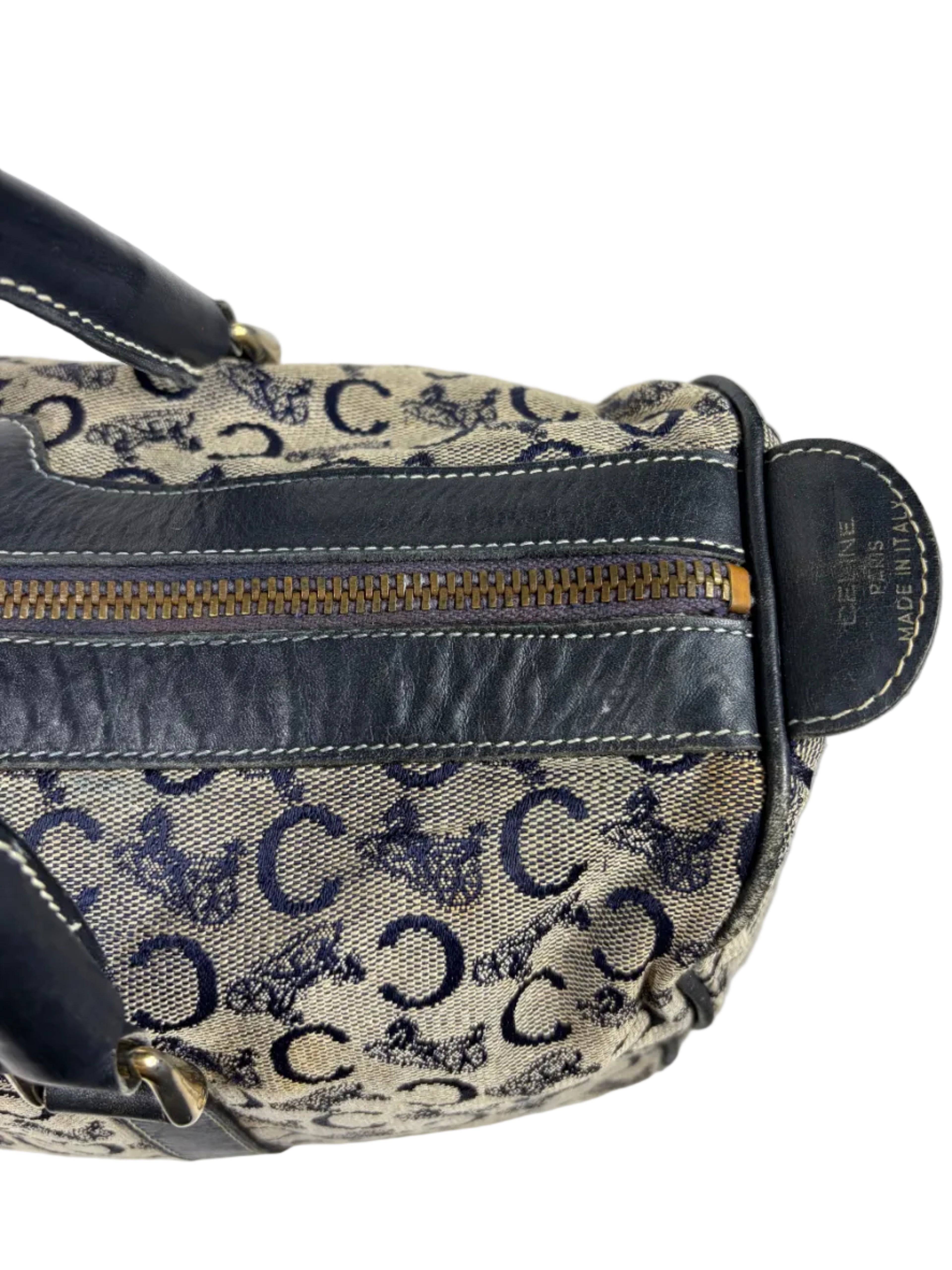 Celine C Sulky Monogram Boston Bag