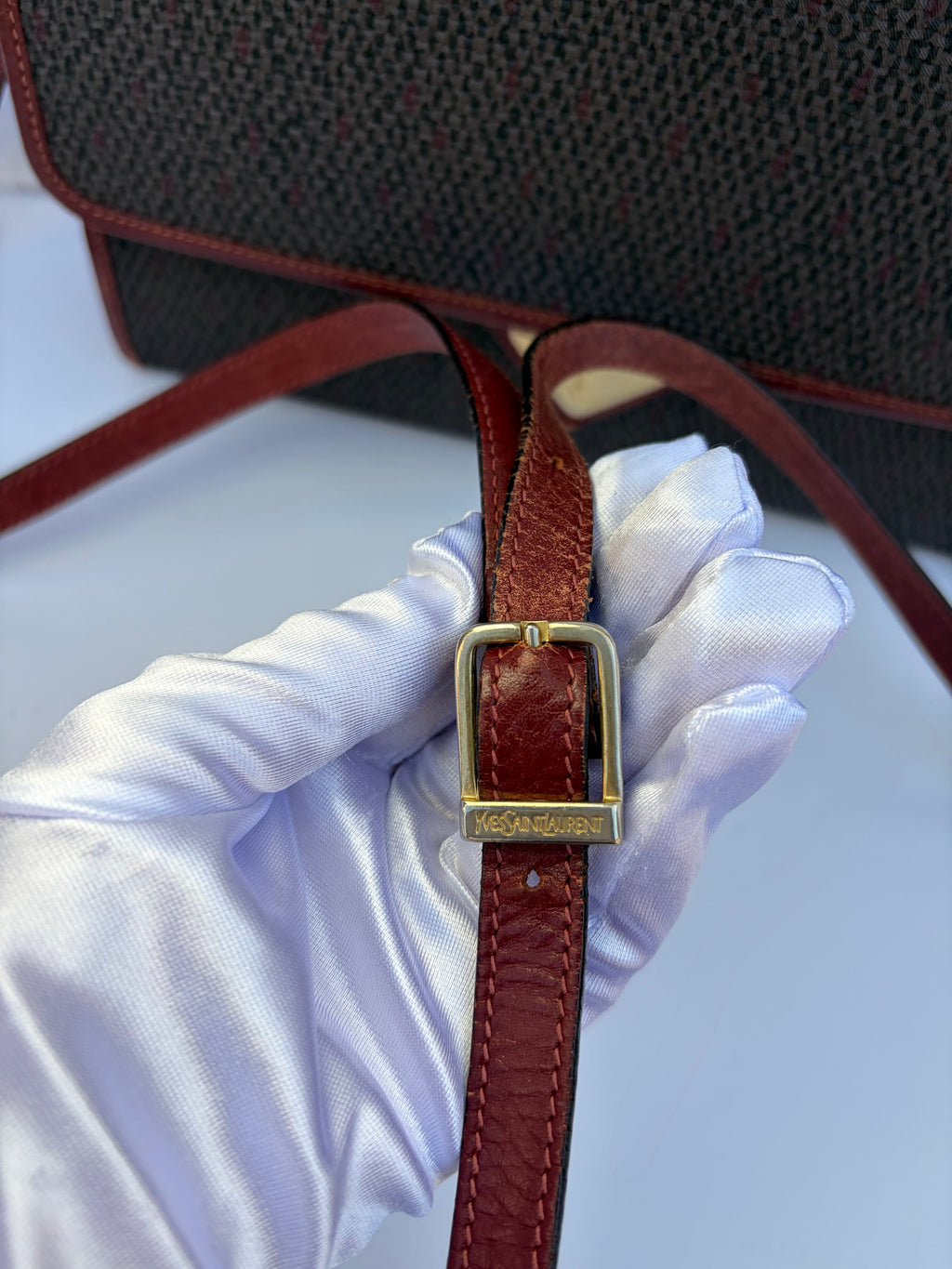 Yves Saint Laurent Triangle Logo Crossbody Bag