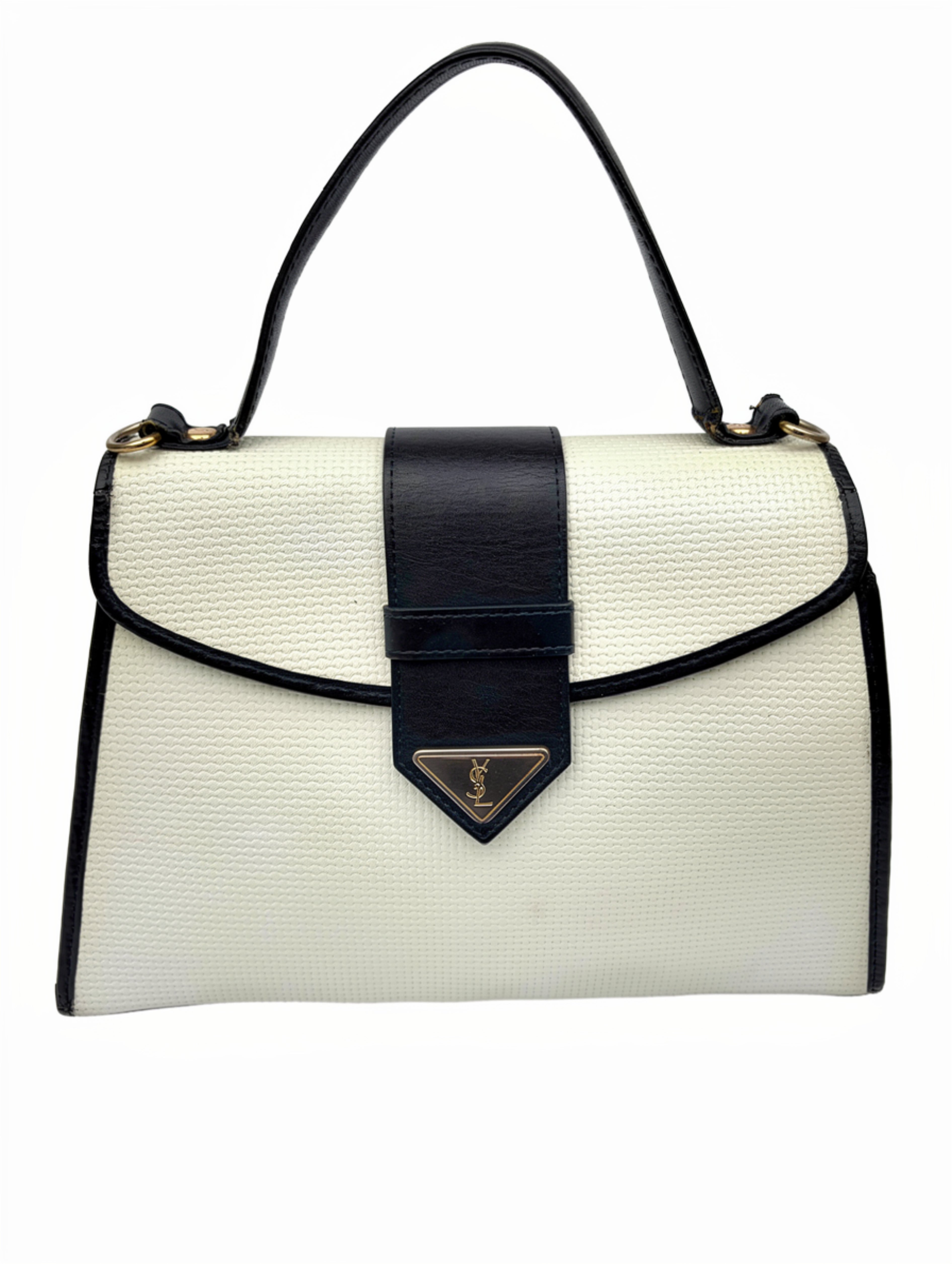 Yves Saint Laurent Triangle Logo Flap Handbag