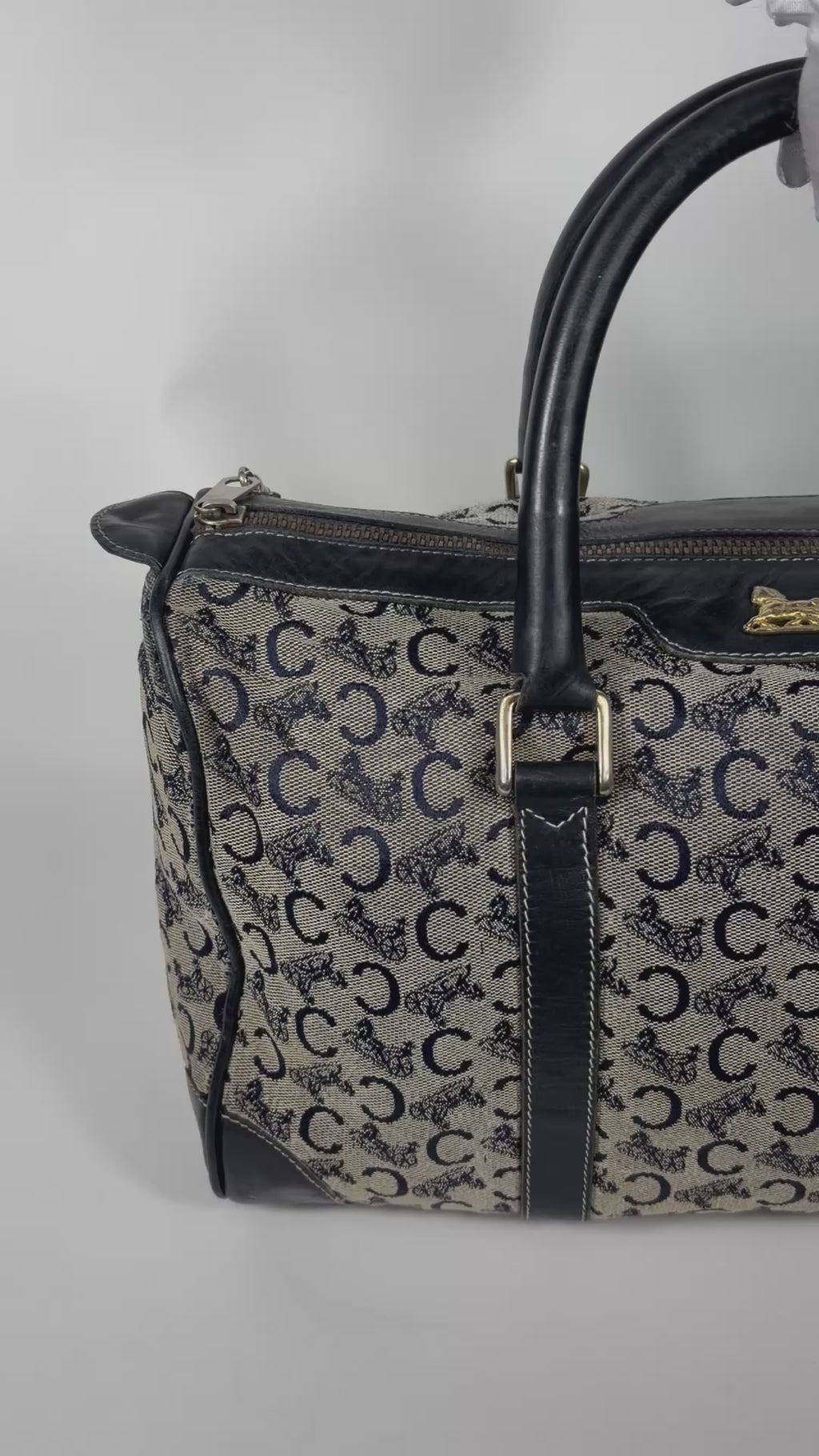 Celine C Sulky Monogram Boston Bag