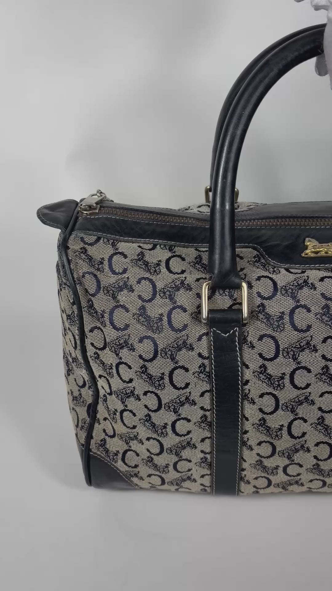 Celine C Sulky Monogram Boston Bag