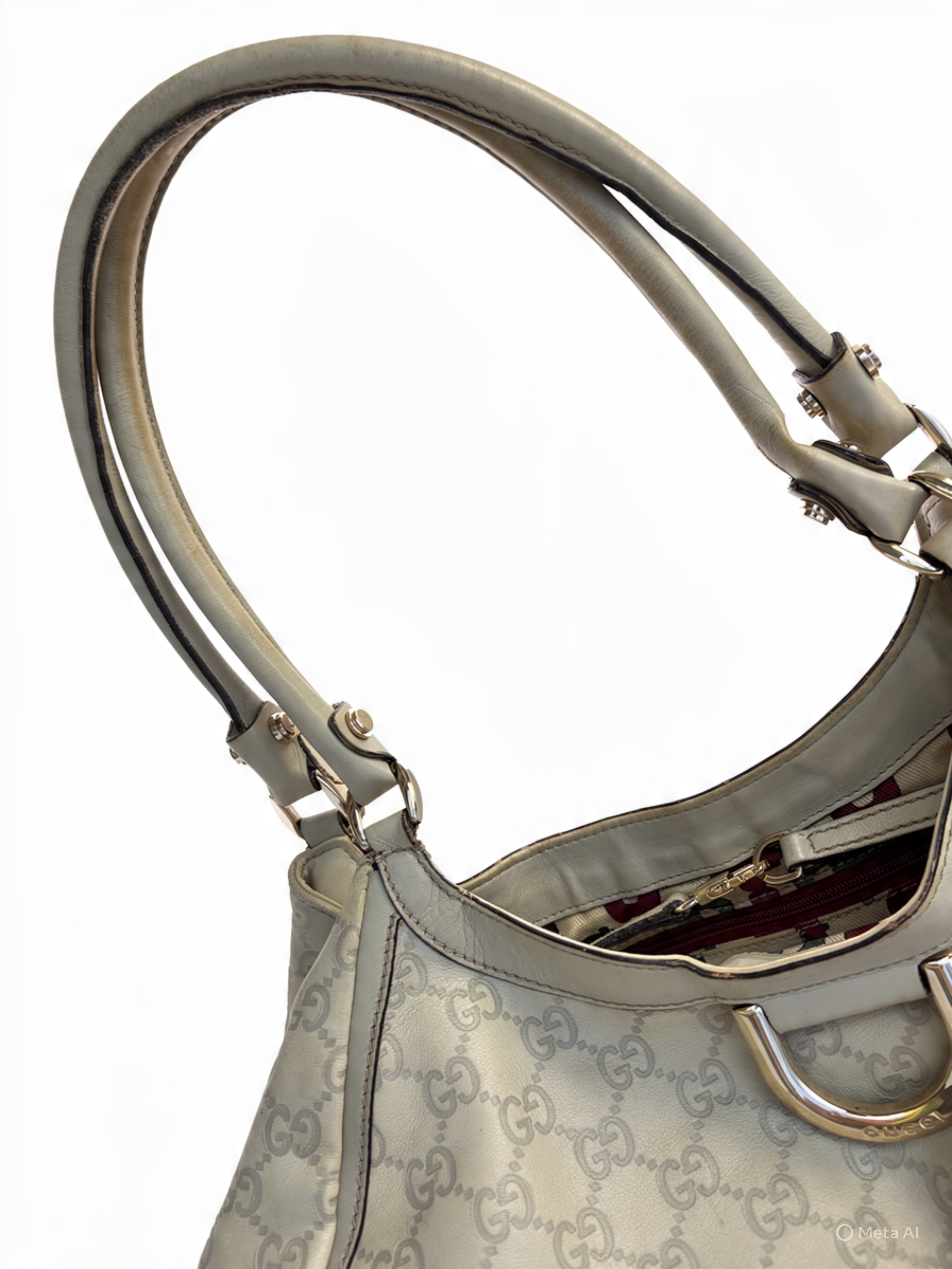 Gucci Beige D-Ring Large Hobo Tote Bag