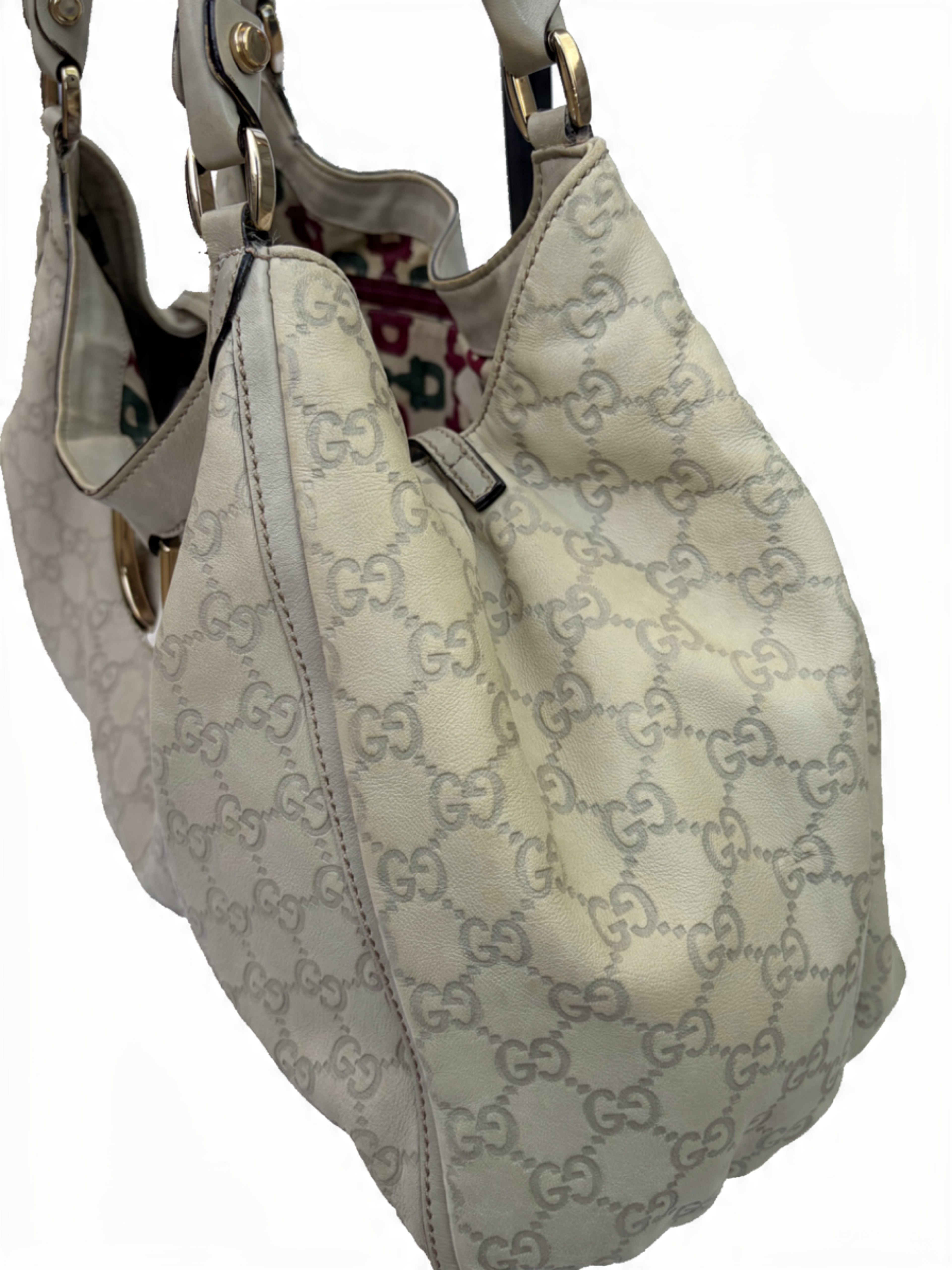 Gucci Beige D-Ring Large Hobo Tote Bag