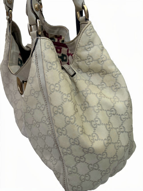 Gucci Beige D-Ring Large Hobo Tote Bag