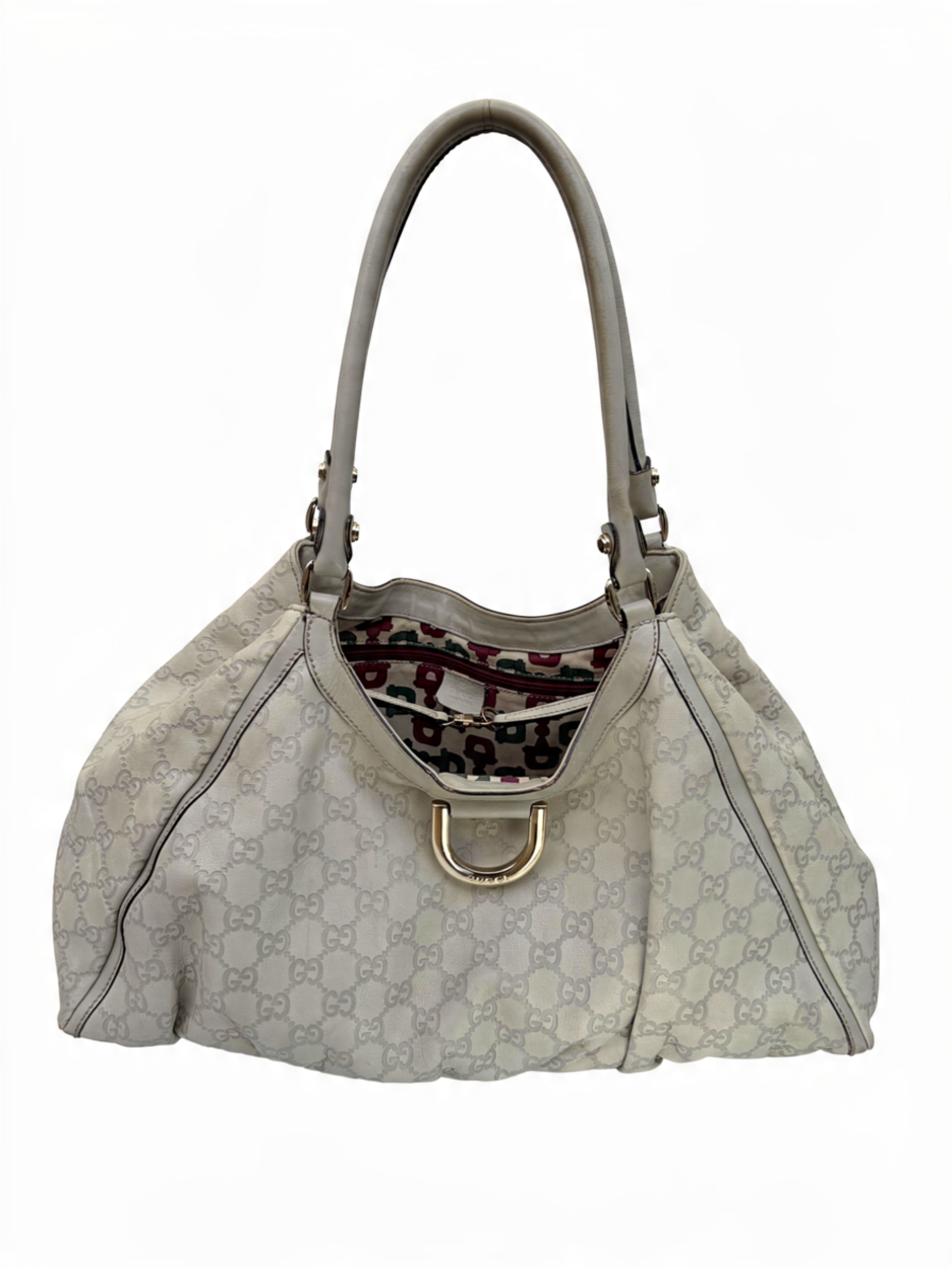 Gucci Beige D-Ring Large Hobo Tote Bag